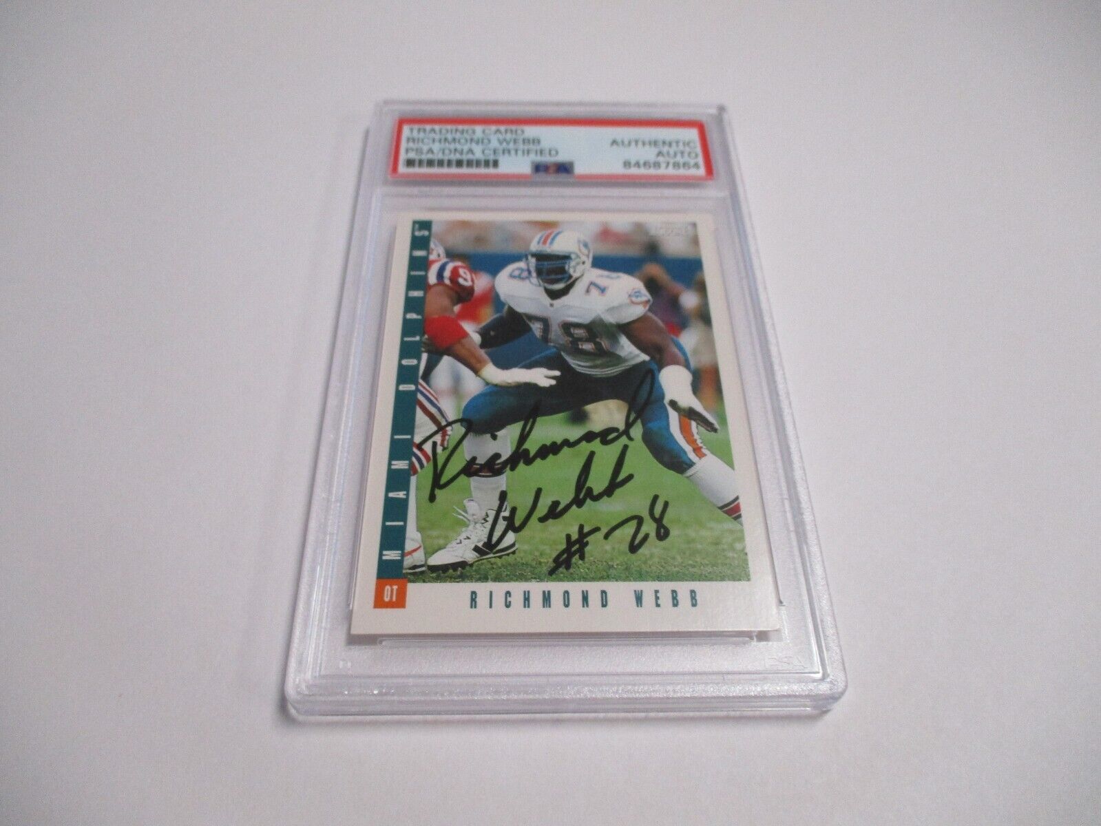 Richmond Webb Miami Dolphins NFL HOF Autographed 1993 Score Card #31 PSA Slab