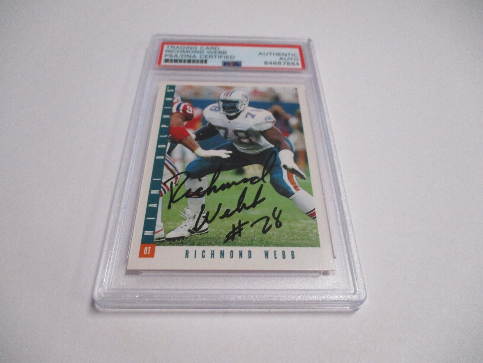 Richmond Webb Miami Dolphins NFL HOF Autographed 1993 Score Card #31 PSA Slab