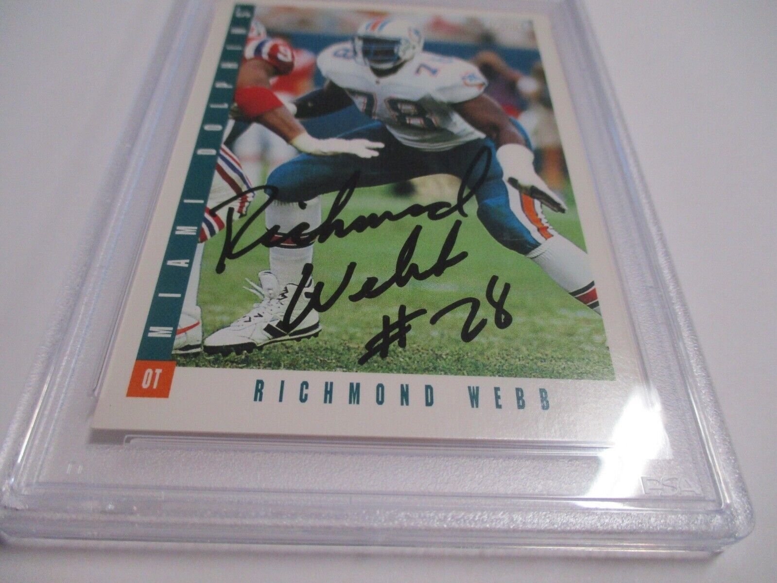 Richmond Webb Miami Dolphins NFL HOF Autographed 1993 Score Card #31 PSA Slab