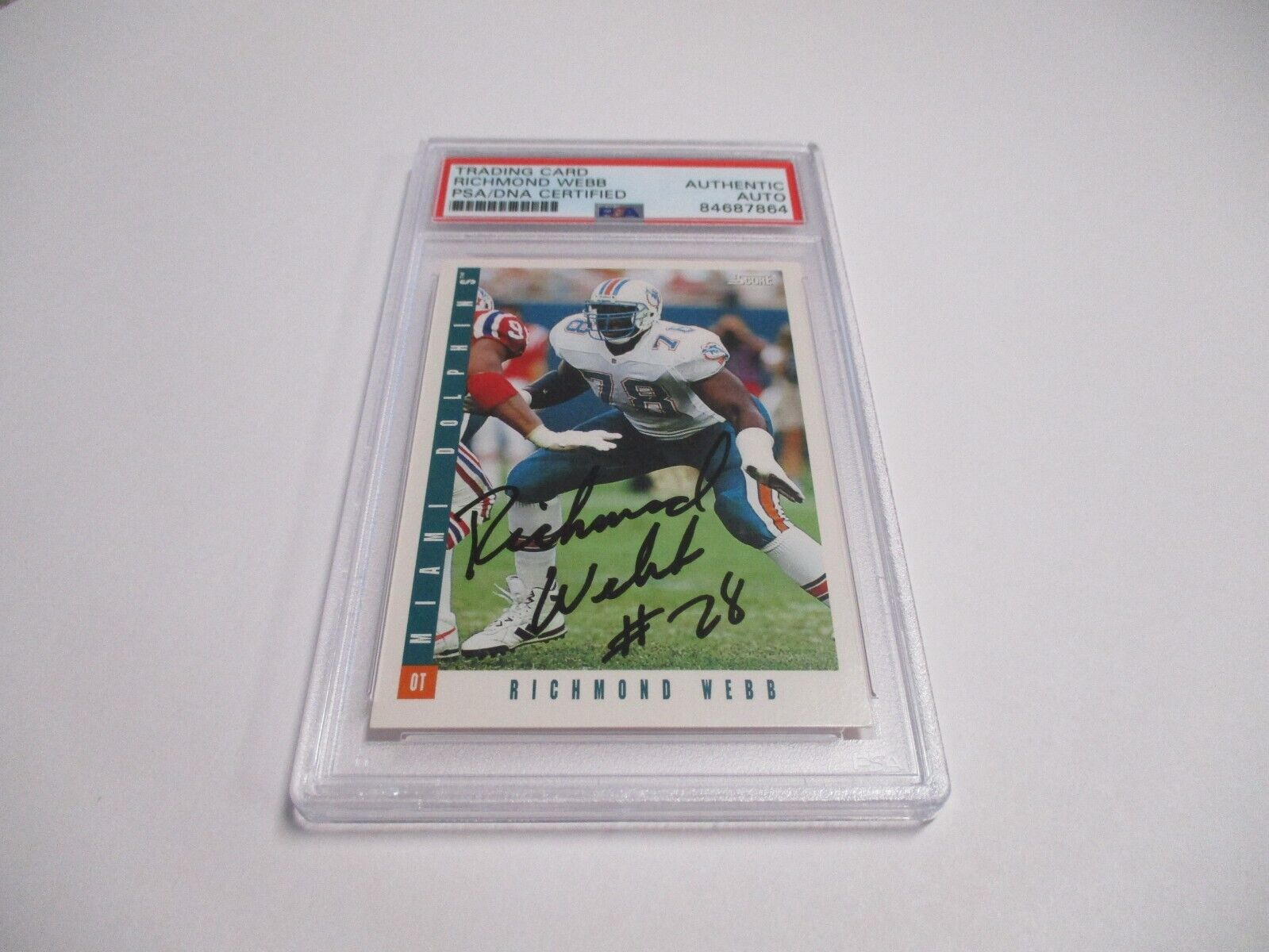 Richmond Webb Miami Dolphins NFL HOF Autographed 1993 Score Card #31 PSA Slab