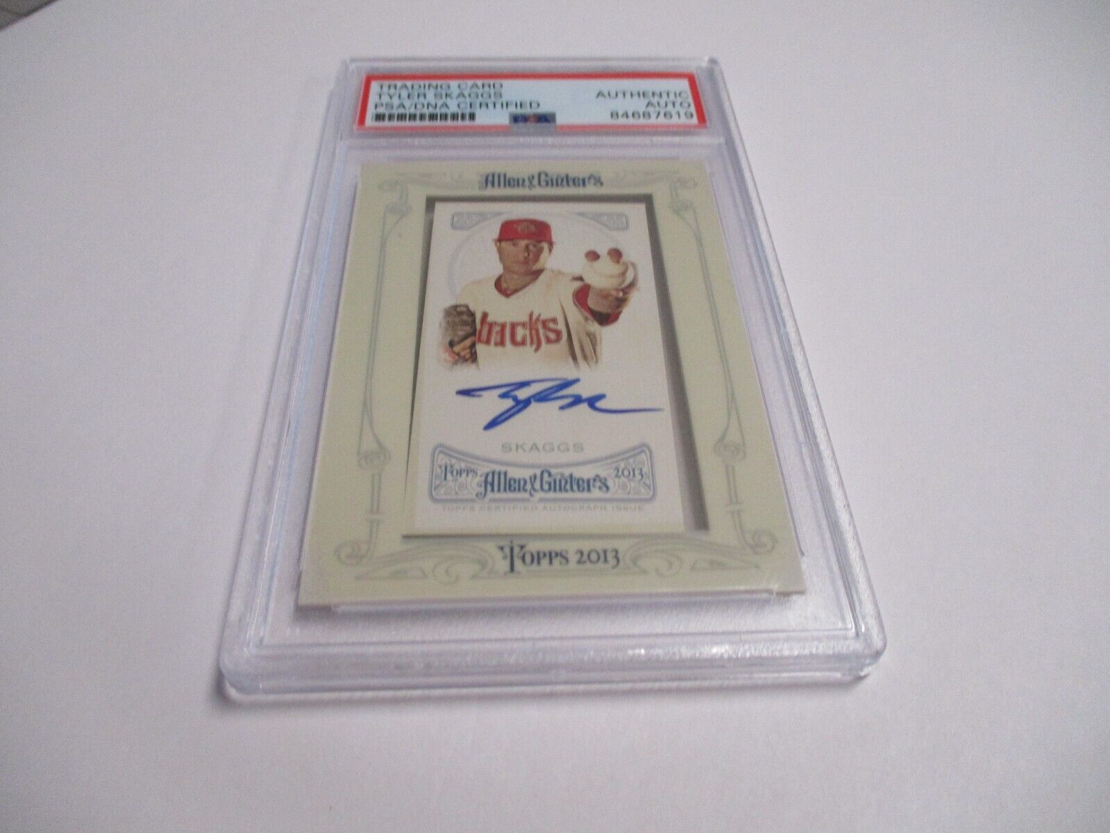 Tyler Skaggs Diamondbacks MLB Autographed 2013 A&G Mini Auto Card PSA Slab