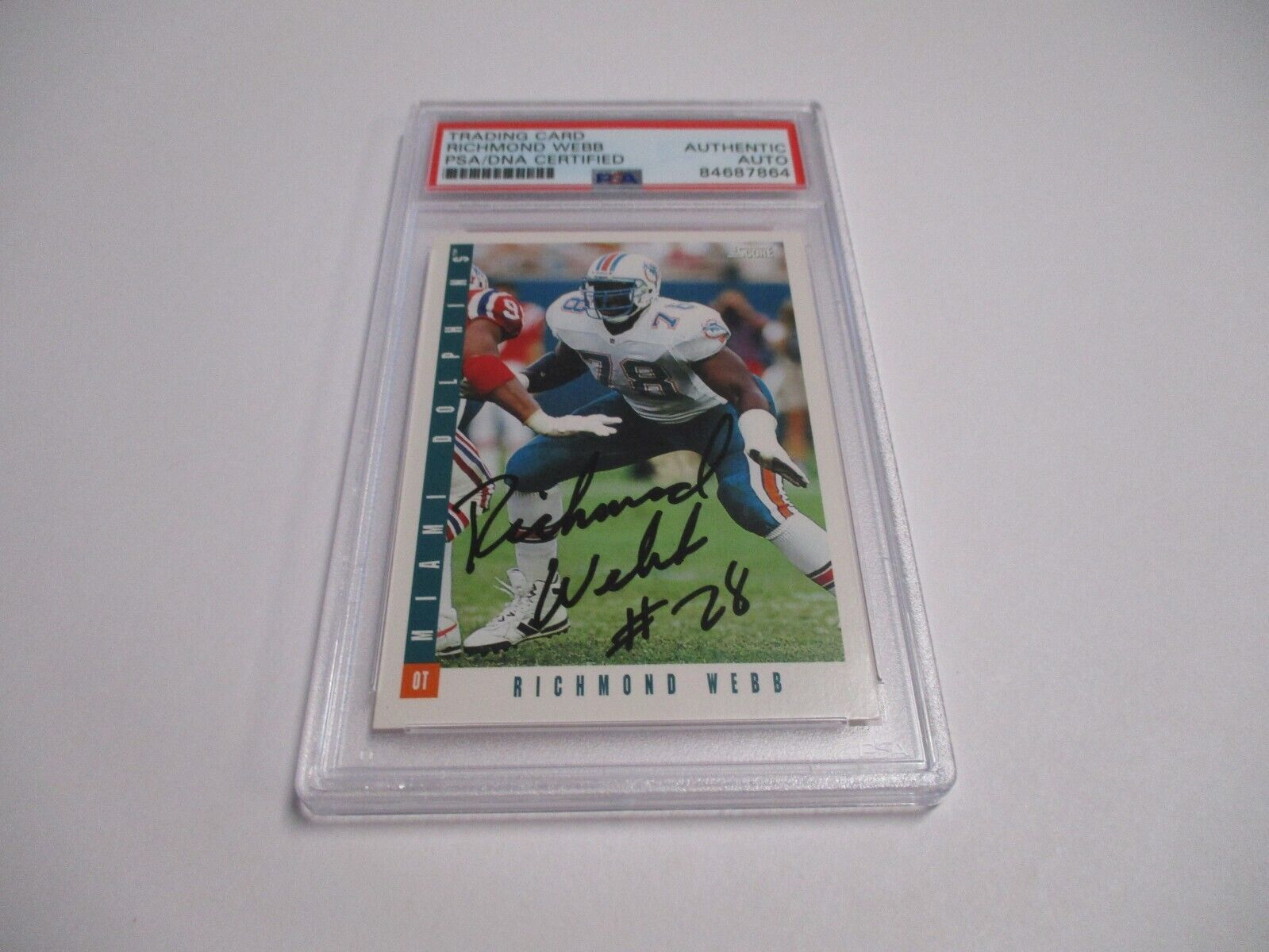 Richmond Webb Miami Dolphins NFL HOF Autographed 1993 Score Card #31 PSA Slab