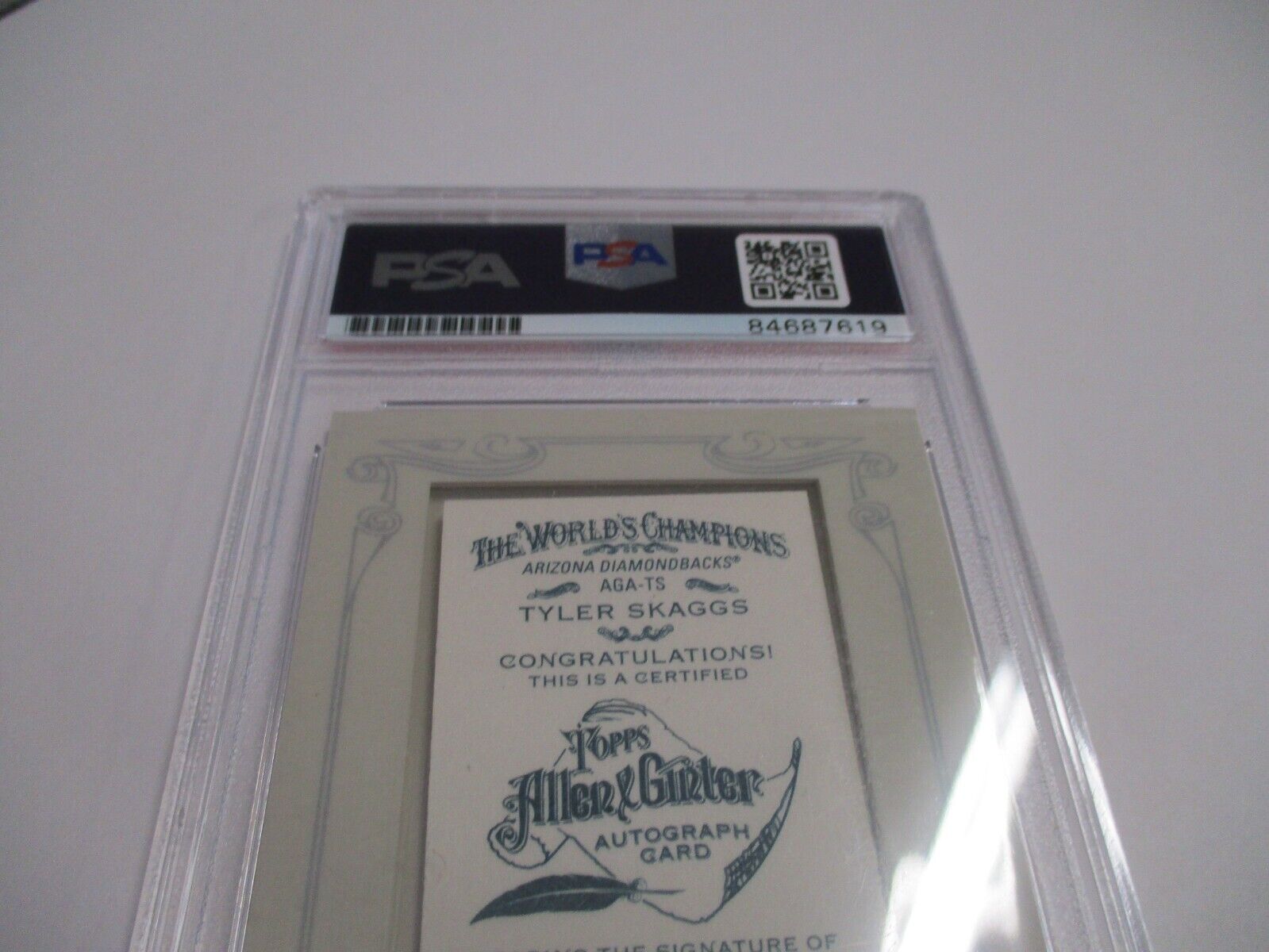 Tyler Skaggs Diamondbacks MLB Autographed 2013 A&G Mini Auto Card PSA Slab