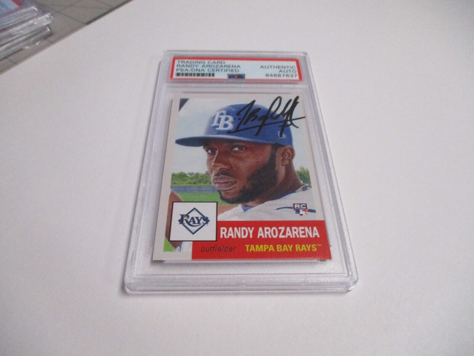 Randy Arozarena TB Rays MLB Autographed 2020 Topps LS Rookie Card #353 PSA Slab