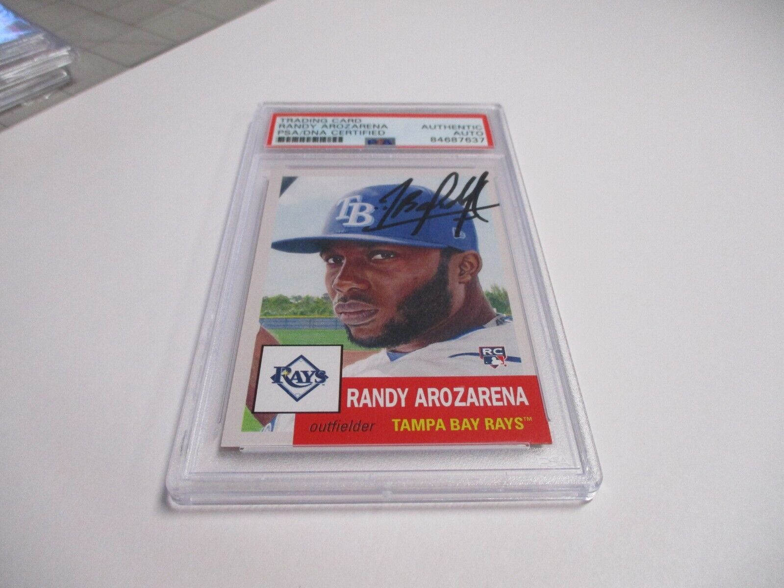 Randy Arozarena TB Rays MLB Autographed 2020 Topps LS Rookie Card #353 PSA Slab