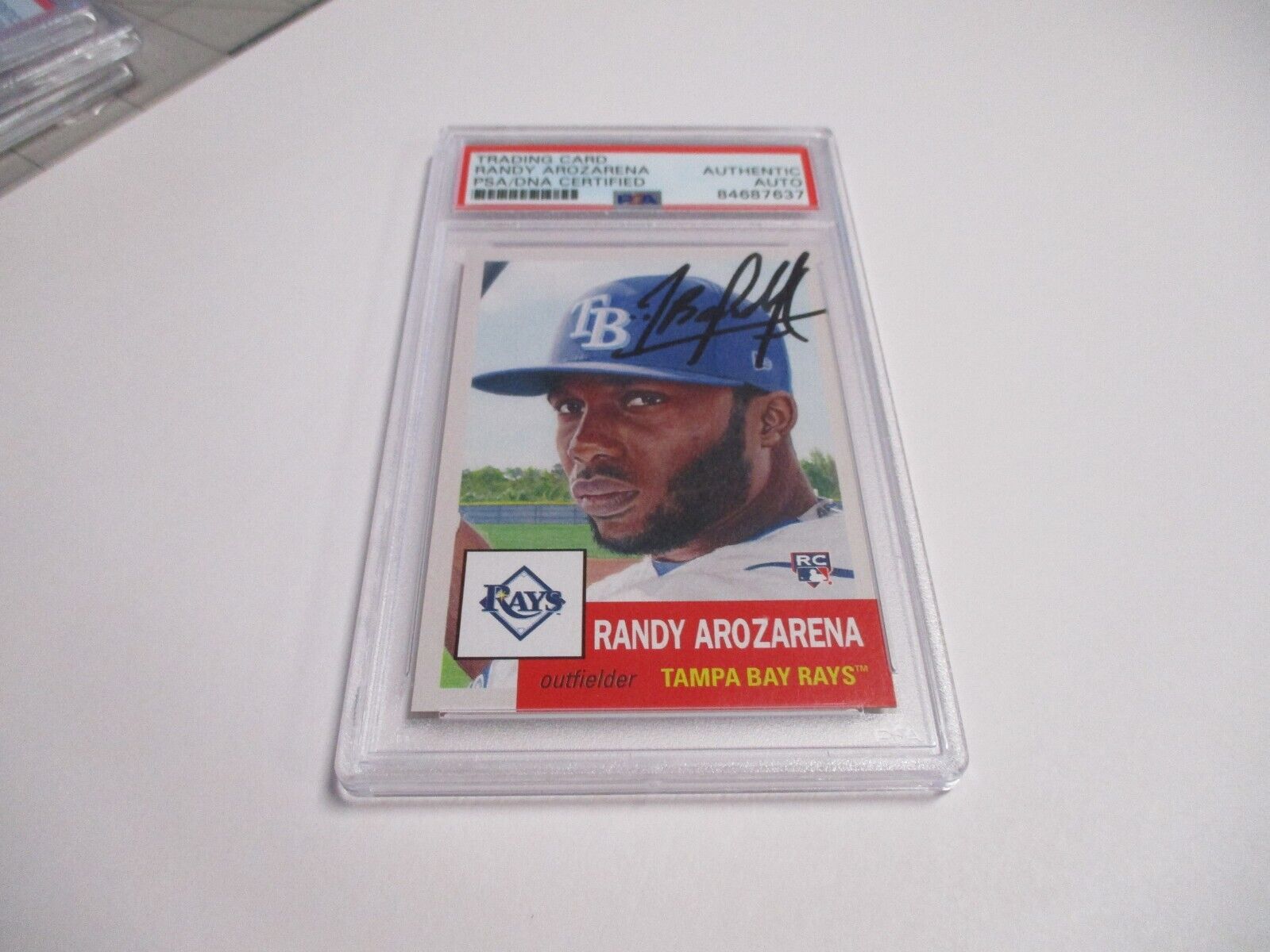 Randy Arozarena TB Rays MLB Autographed 2020 Topps LS Rookie Card #353 PSA Slab