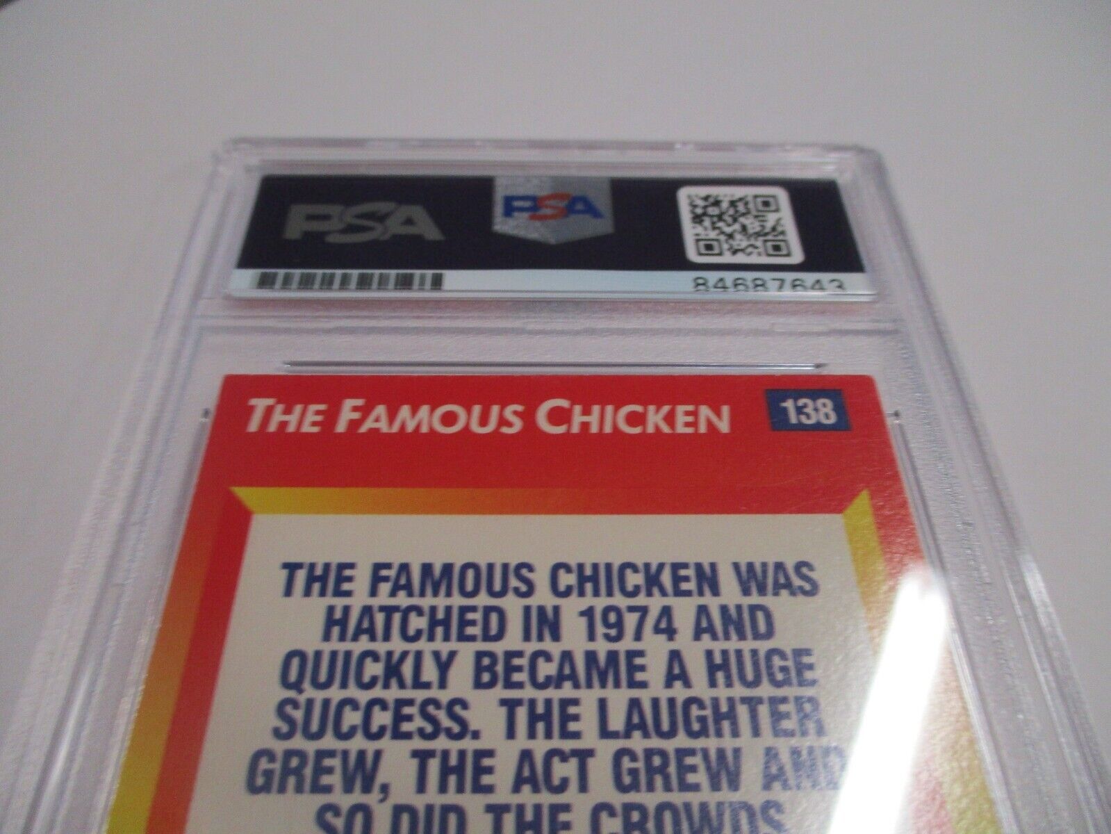 Ted Giannoulas Famous Chicken Autographed 1992 Triple Play Card #138 PSA Slab 2