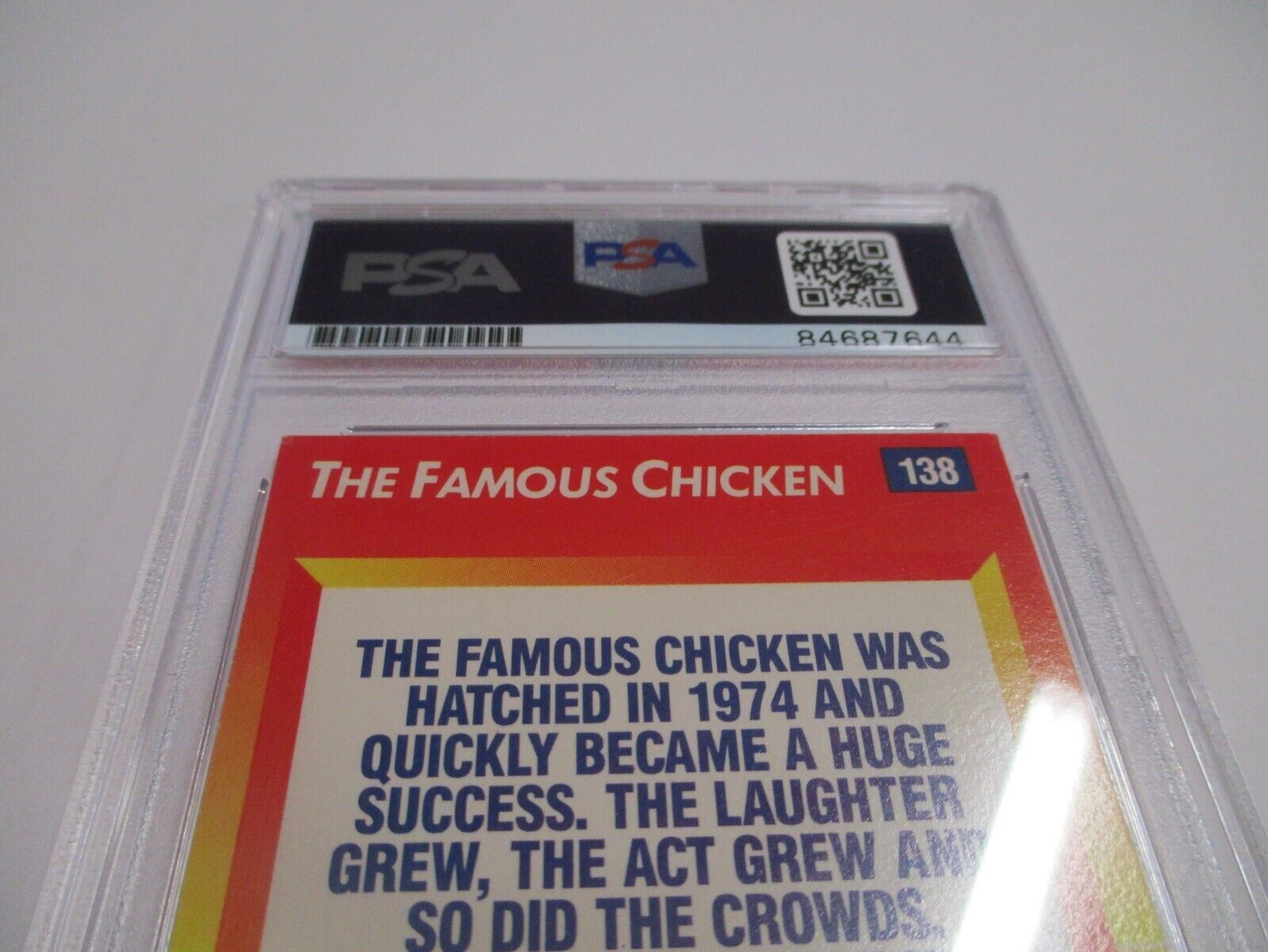 Ted Giannoulas Famous Chicken Autographed 1992 Triple Play Card #138 PSA Slab