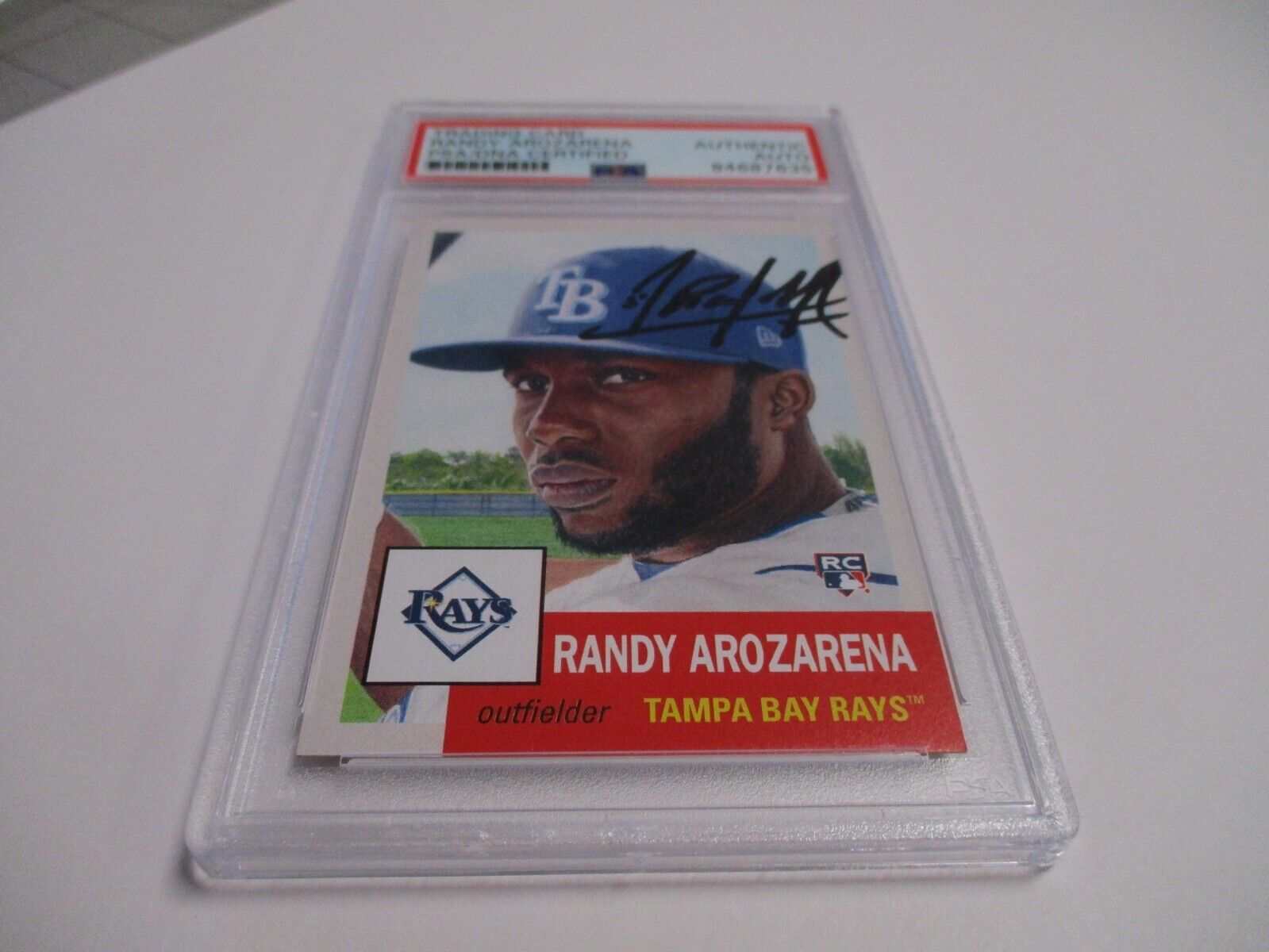 Randy Arozarena TB Rays MLB Autographed 2020 Topps LS Rookie Card #353 PSA Slab4