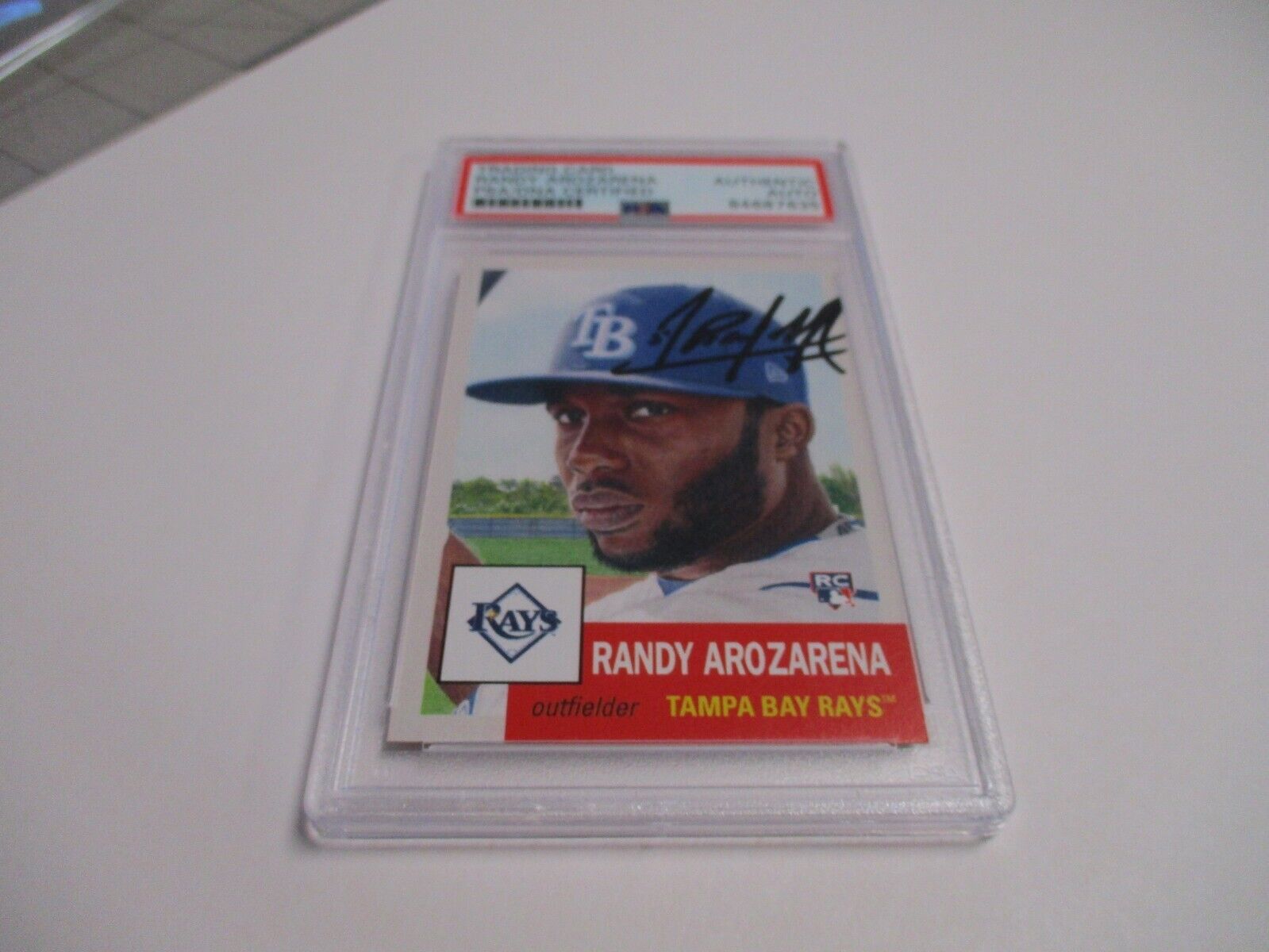 Randy Arozarena TB Rays MLB Autographed 2020 Topps LS Rookie Card #353 PSA Slab4