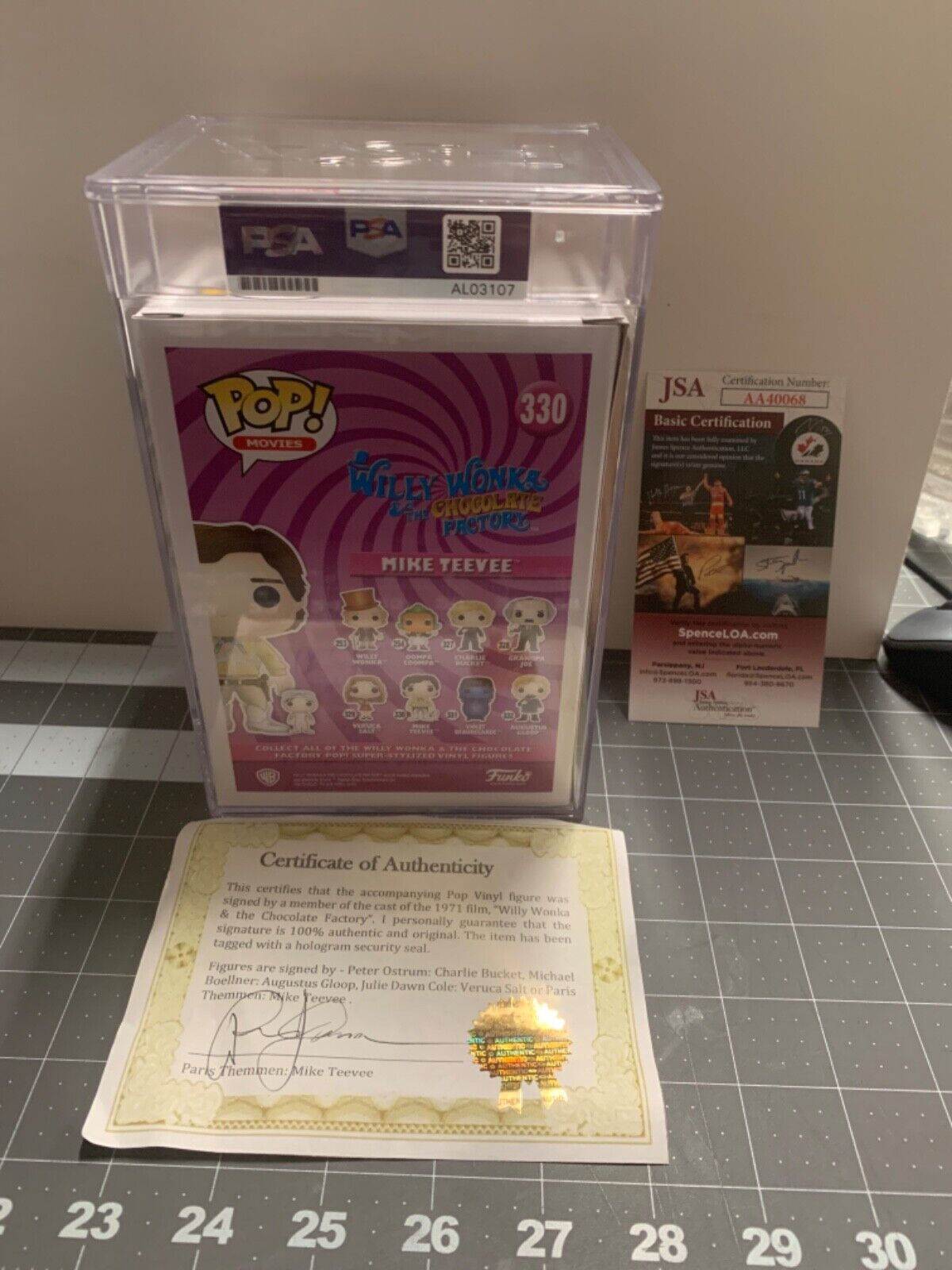 Paris Themmen Signed Funko Pop PSA Slabbed Certified #330 Wonka Mike Teevee