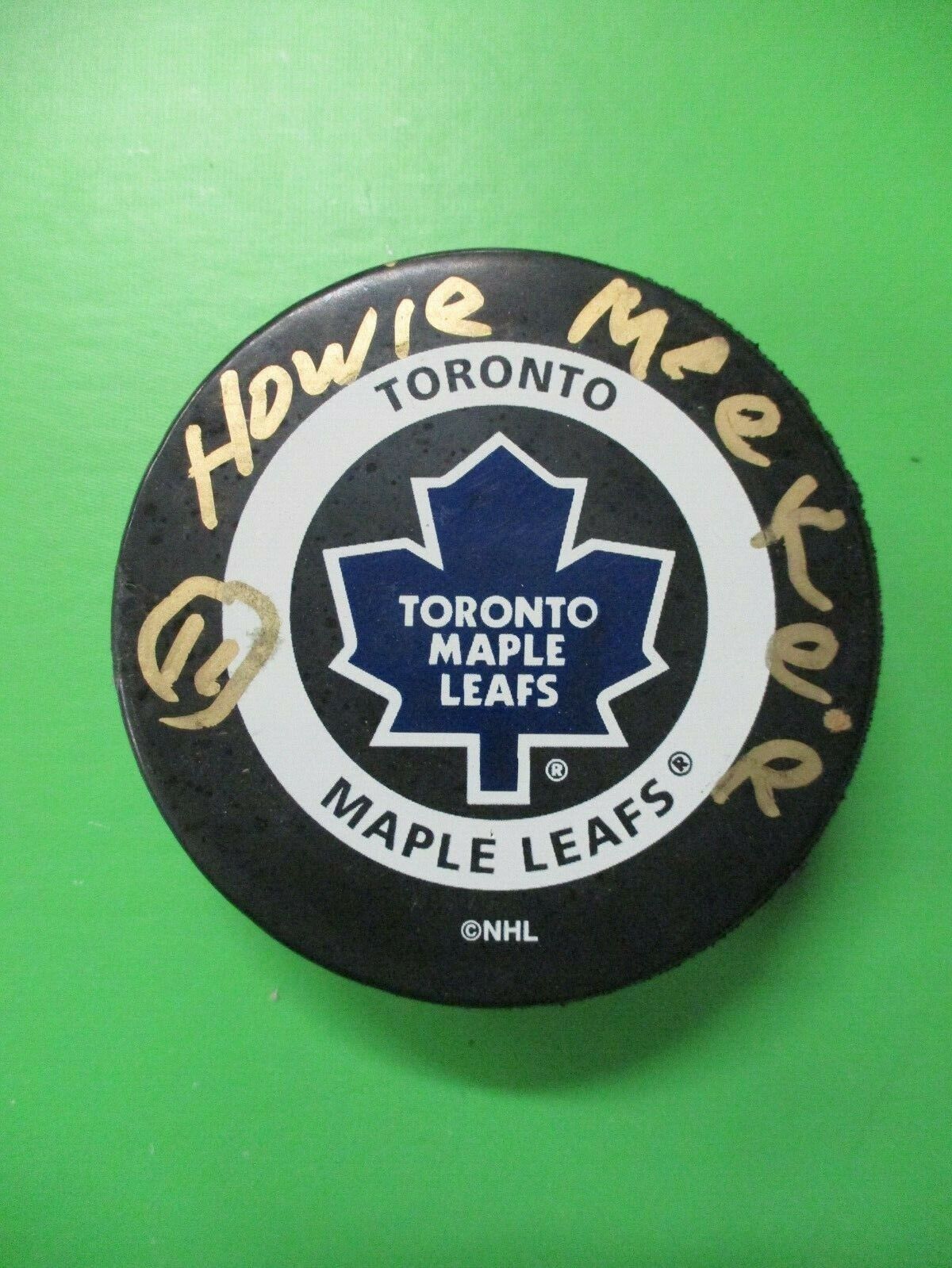 Howie Meeker Toronto Maple Leafs Autographed NHL Licensed Hockey Puck with JSA