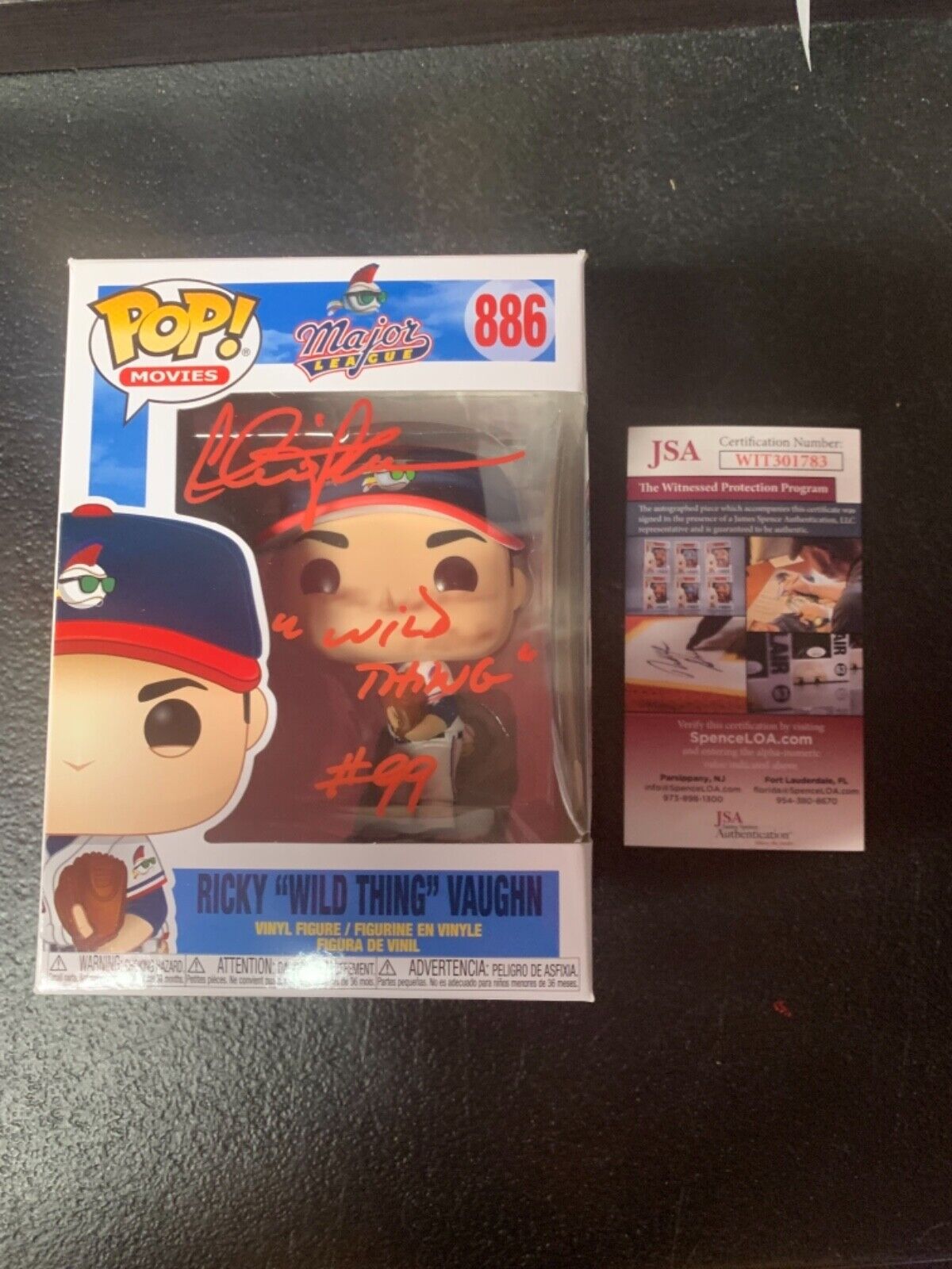 Funko Pop Autographed By Charlie Sheen Major League “Ricky Vaughn” JSA