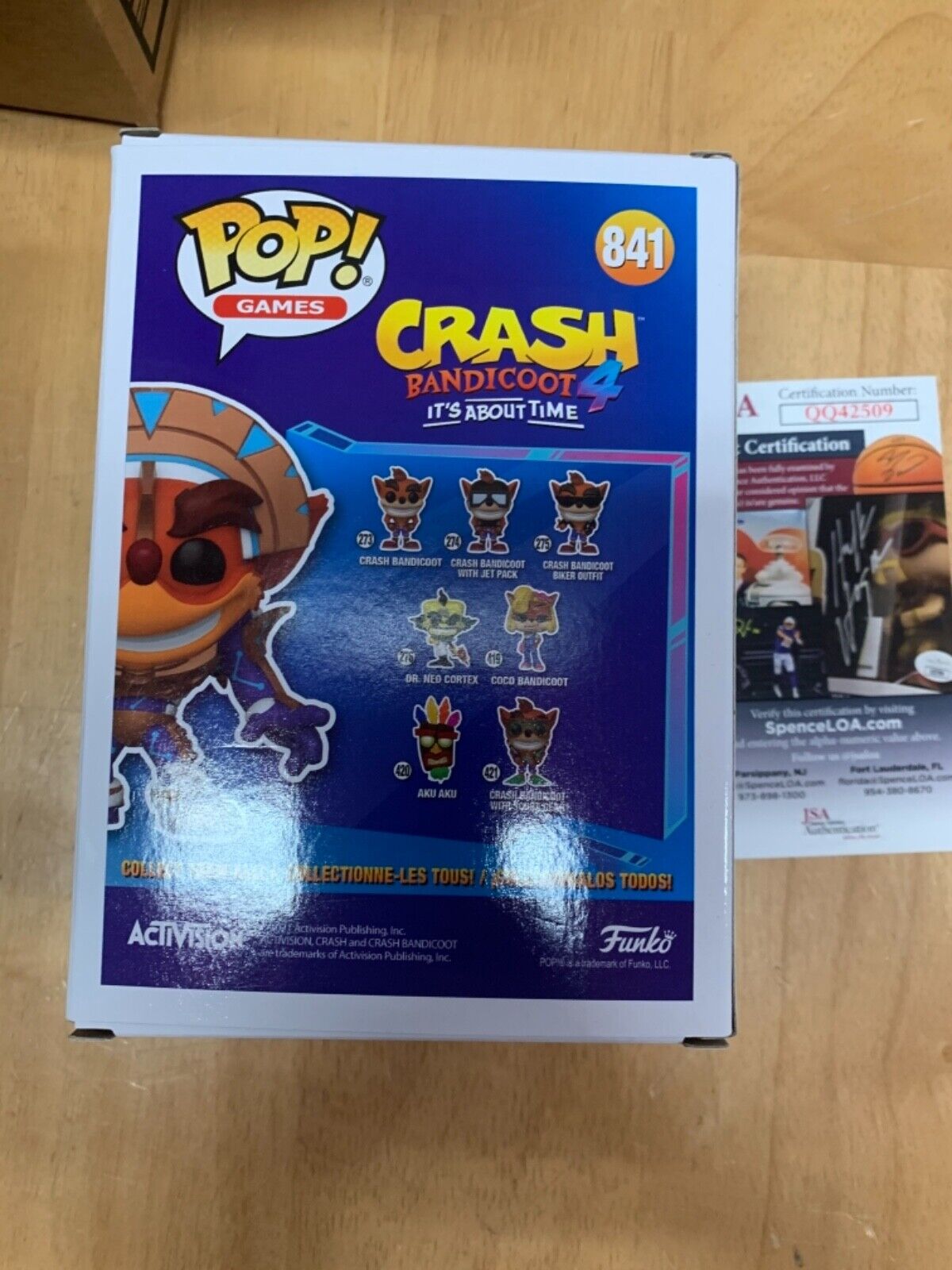 Funko Pop Autographed By Jess Harnell “Crash Bandicoot” Voice Actor JSA SDCC