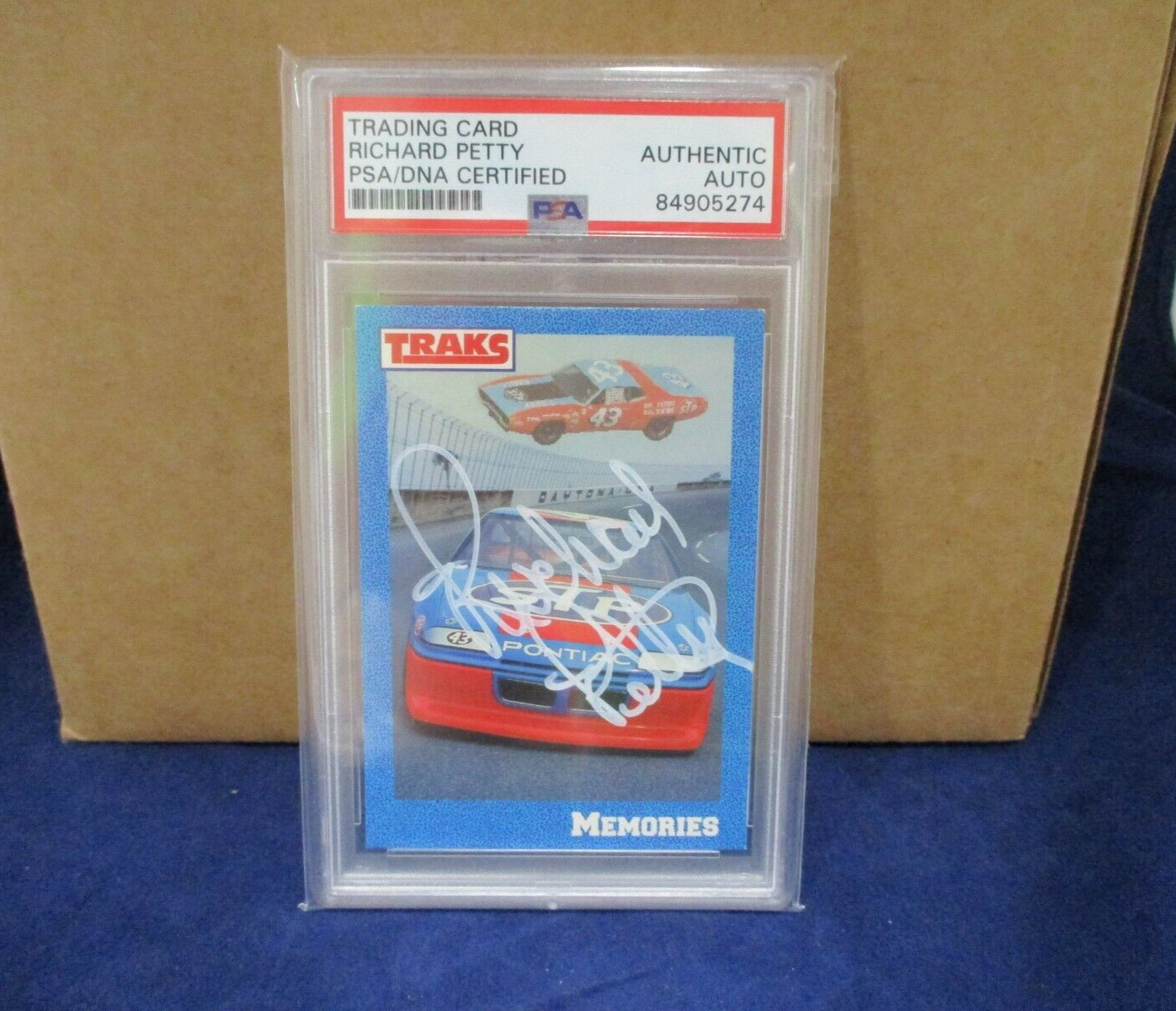 Richard Petty Autographed Signed 1991 Traks Racing Card PSA Slab #84905724