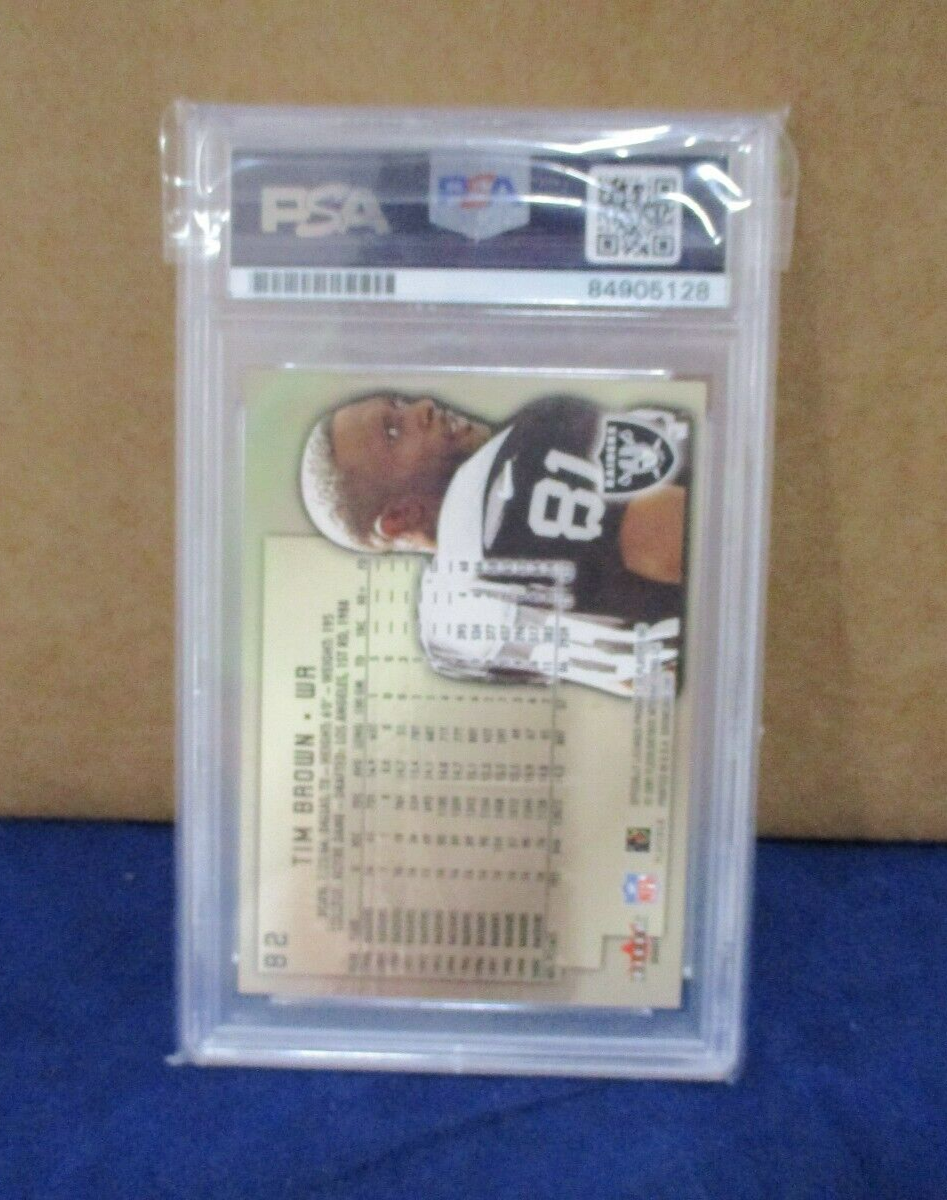 Tim Brown Raiders Autographed Signed 2001 Fleer Showcase Card PSA Slab #84905128