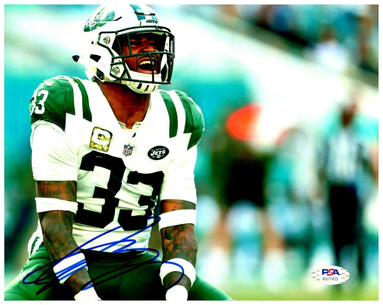 Jamal Adams NY Jets Signed 8x10 Color Photo PSA