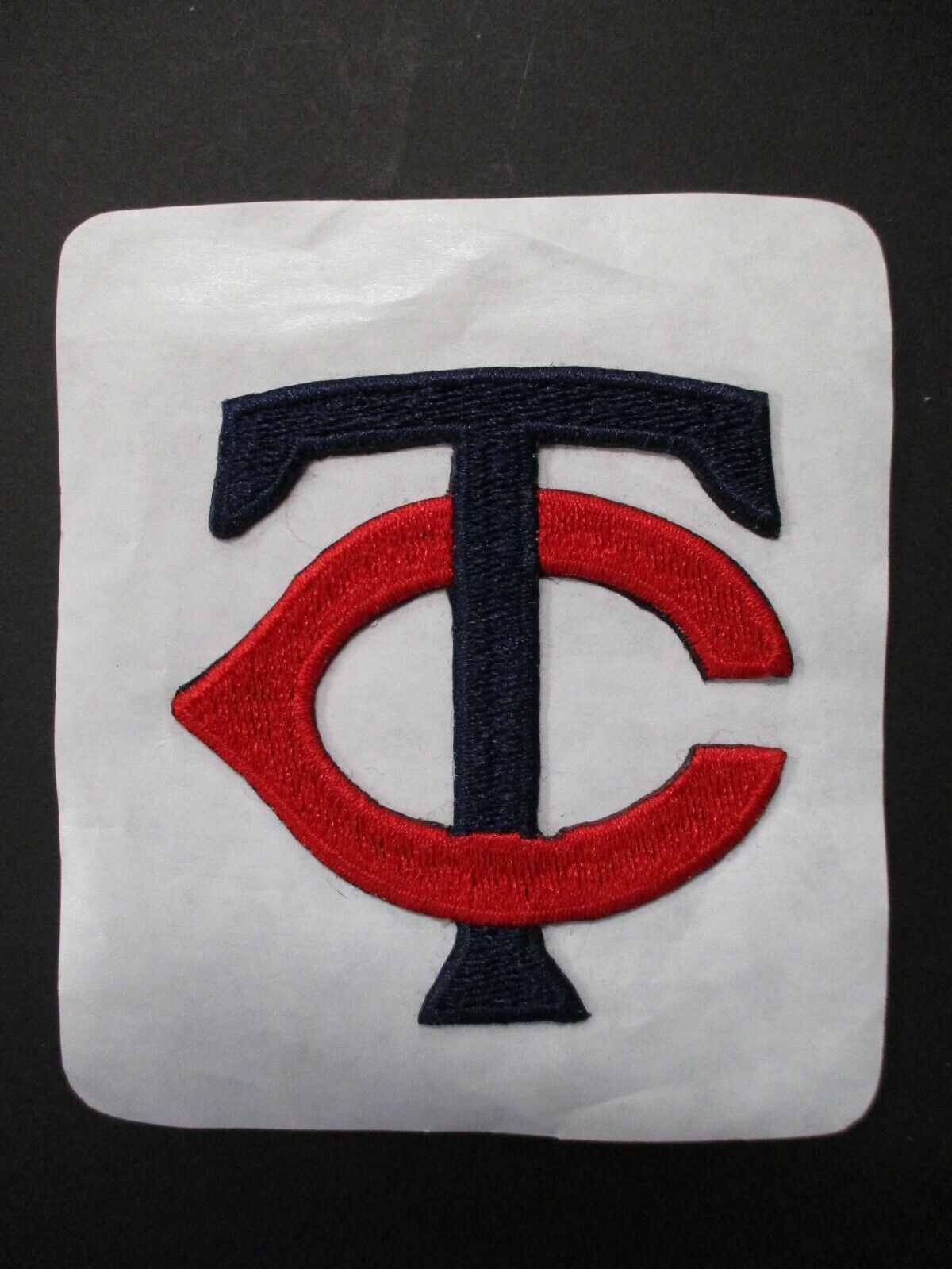 Minnesota Twins TC Logo Patch Size 2.75 x 3.0 Inches Blue Red Letters Stick-on