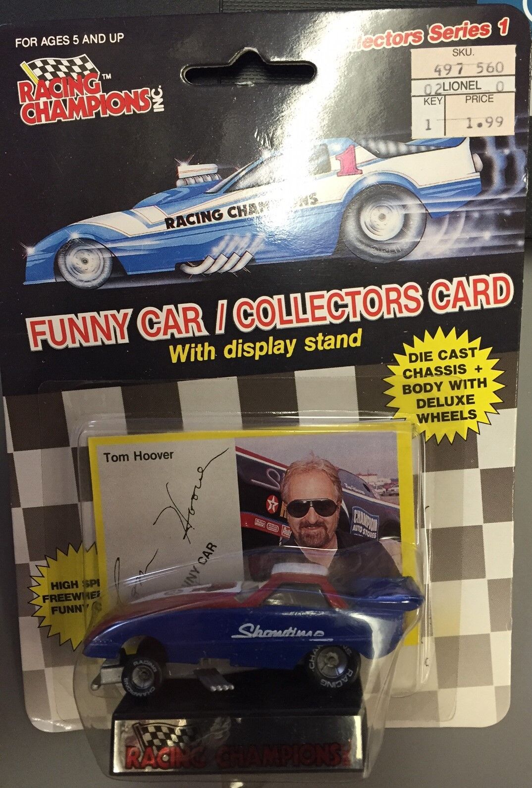 Tom Hoover 1989 Racing Champions Funny Car NIP Series 1 Showtime