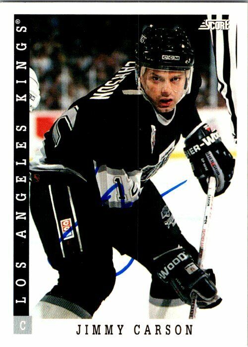 Jimmy Carson Los Angeles Kings Hand Signed 1993-94 Score Hockey Card #109 NM-MT