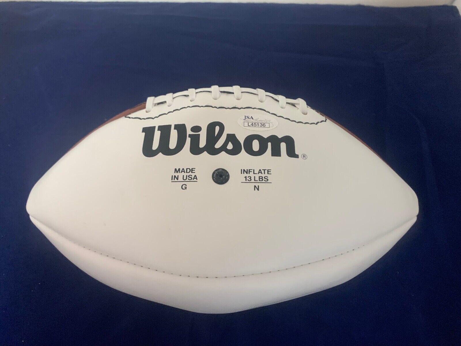 YA Tittle White Panel Autographed Football with HOF 1971 and JSA COa #L45136