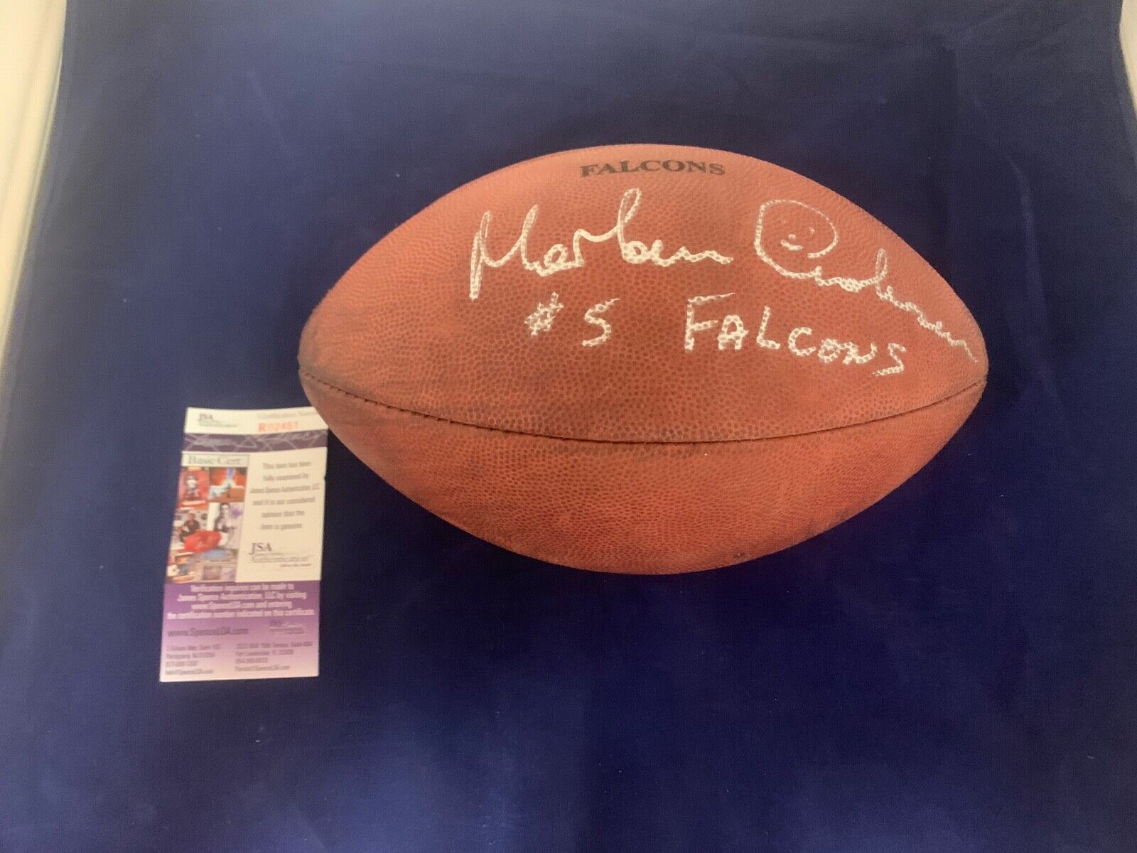 Morton Anderson Autograph Game Used Falcons Duke Football with JSA COA #R02451