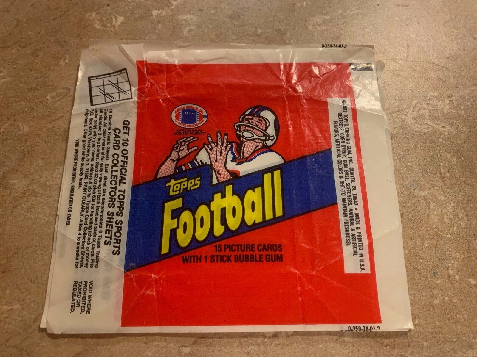 1982 Topps NFL Football Wrapper Trading Card Wrappers 5 Lot Rookie Year