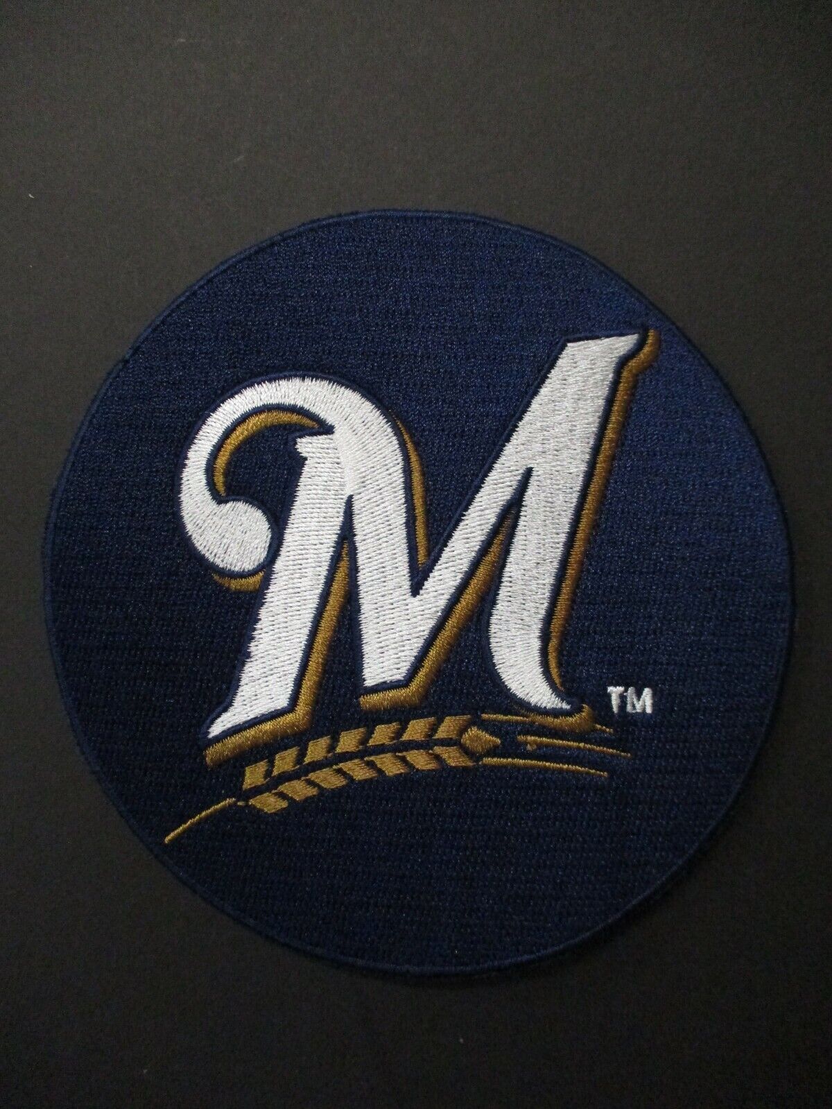 Milwaukee Brewers Logo Patch Size 5 x 5 inches Navy Blue White