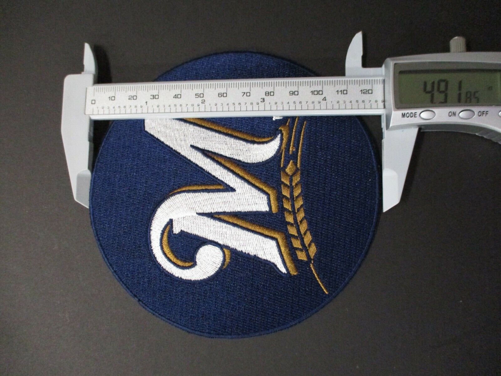 Milwaukee Brewers Logo Patch Size 5 x 5 inches Navy Blue White