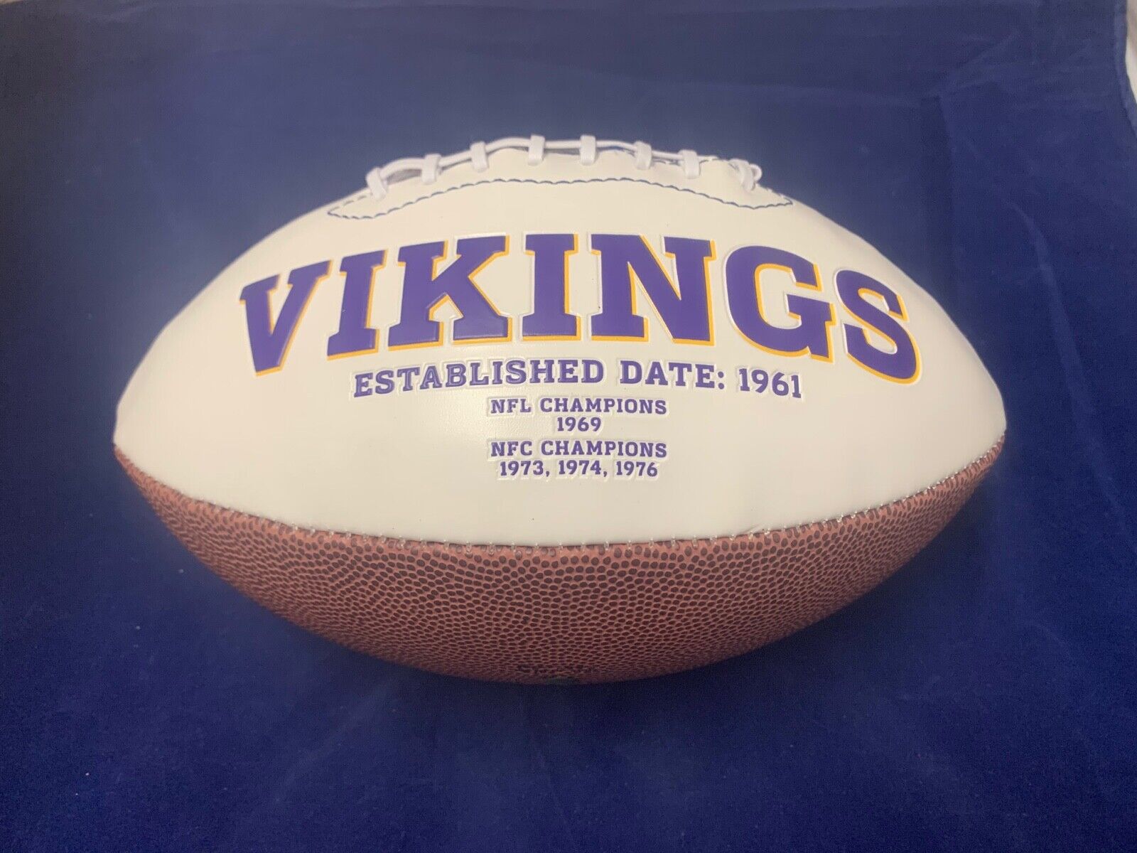 Paul Krause Minnesota Vikings Autographed Vikings Logo Football with Script COA