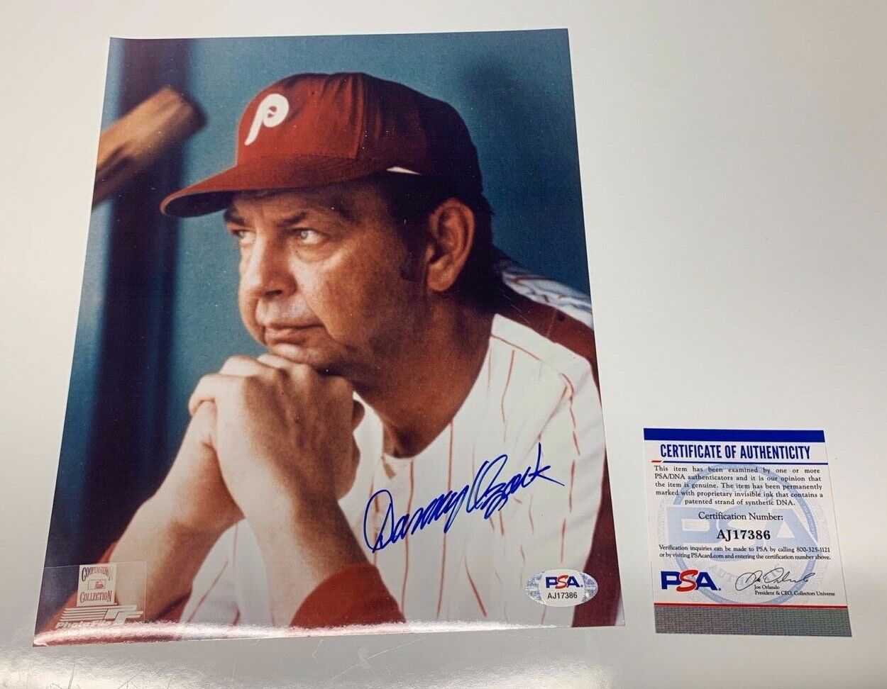 Danny Ozark Autographed 8x10 Sports Photo PSA COA #AJ17386 MLB 80's Phillies