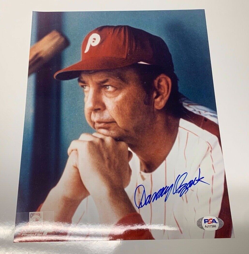 Danny Ozark Autographed 8x10 Sports Photo PSA COA #AJ17386 MLB 80's Phillies