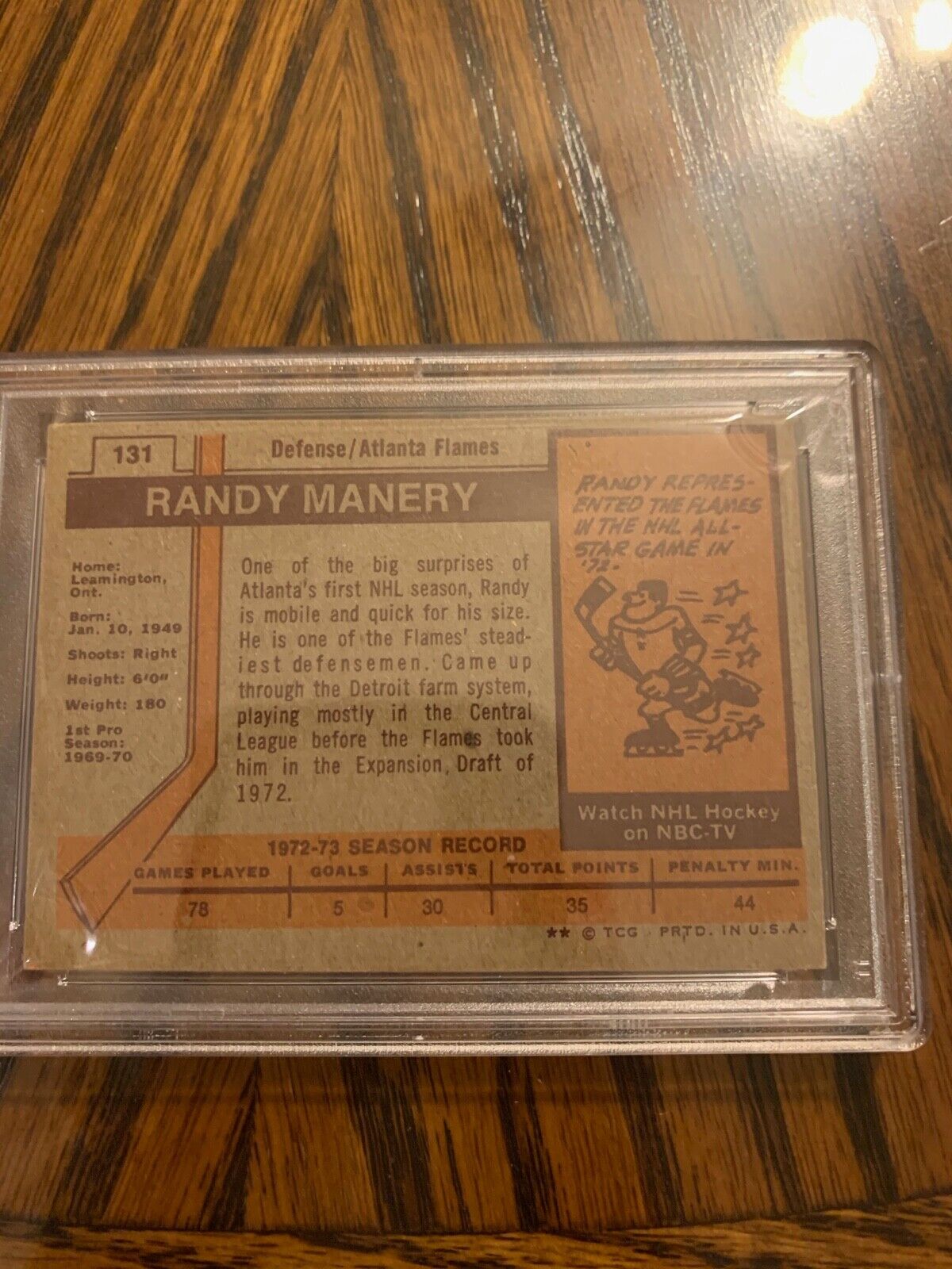 Randy Manery Atlanta Flames Signed  Card PSA Slabbed & Certified