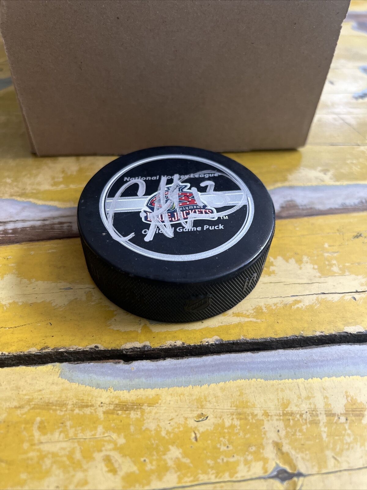 NHL Cam Atkinson Autographed Signed Blue Jackets Official Game Puck JSA COA