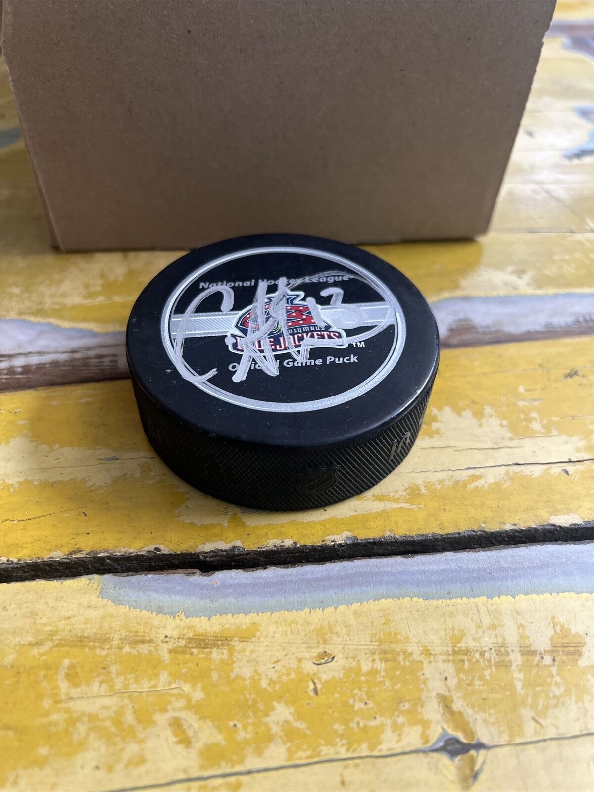 NHL Cam Atkinson Autographed Signed Blue Jackets Official Game Puck JSA COA