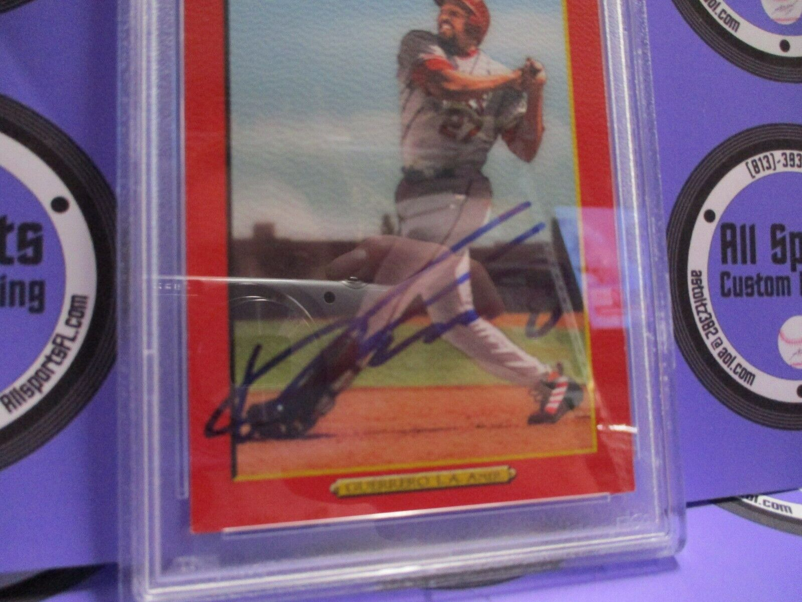 Vladimir Guerrero Autographed 2005 Topps Turkey Red Baseball Card #120 PSA Slab