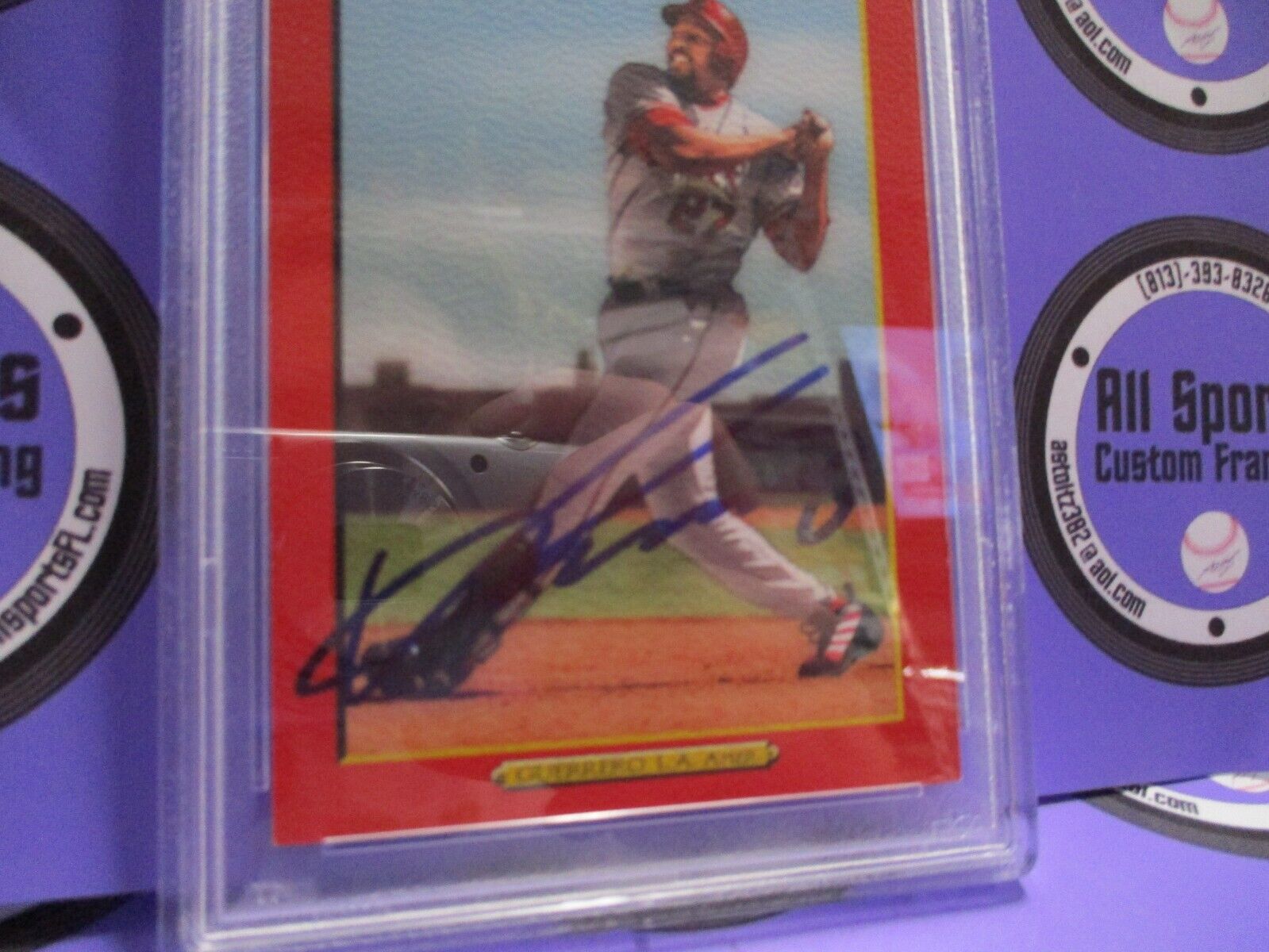 Vladimir Guerrero Autographed 2005 Topps Turkey Red Baseball Card #120 PSA Slab