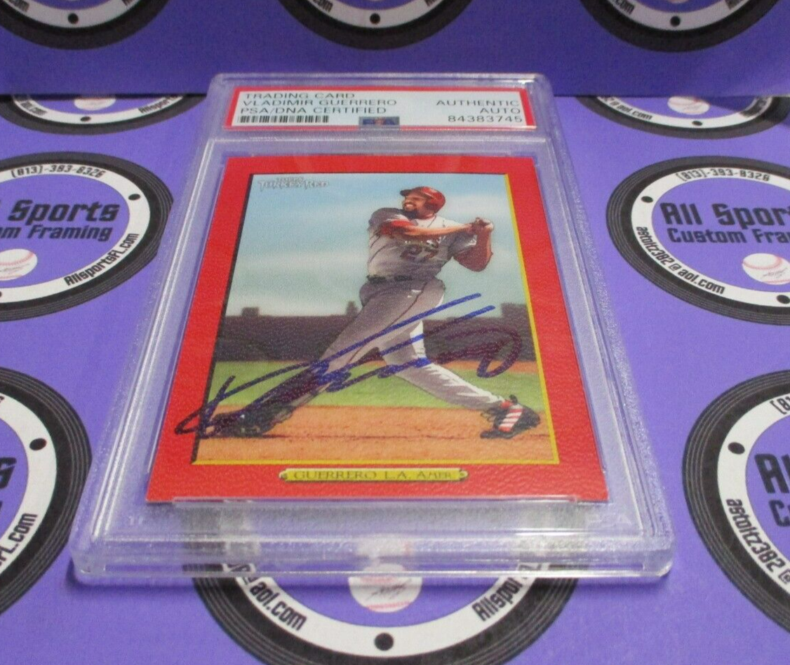 Vladimir Guerrero Autographed 2005 Topps Turkey Red Baseball Card #120 PSA Slab