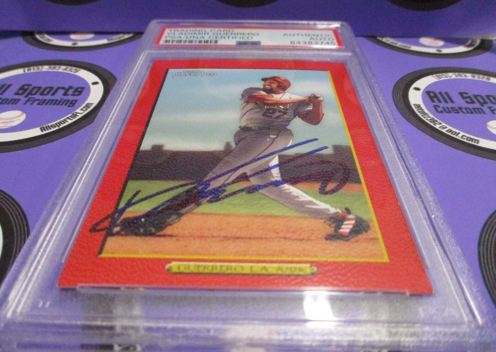 Vladimir Guerrero Autographed 2005 Topps Turkey Red Baseball Card #120 PSA Slab