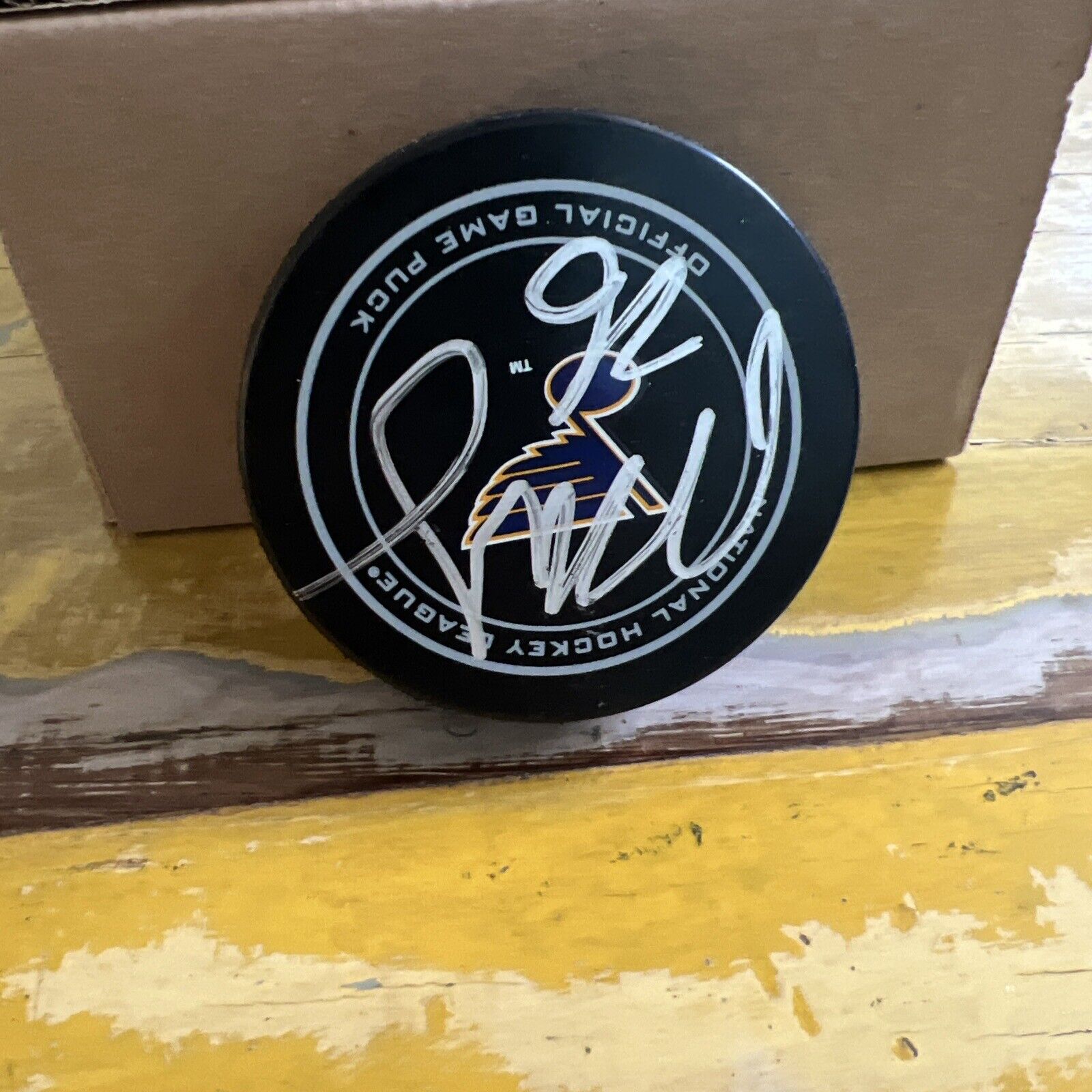 NHL Paul Stastny Autographed Signed Blues Official Game Hockey Puck JSA COA