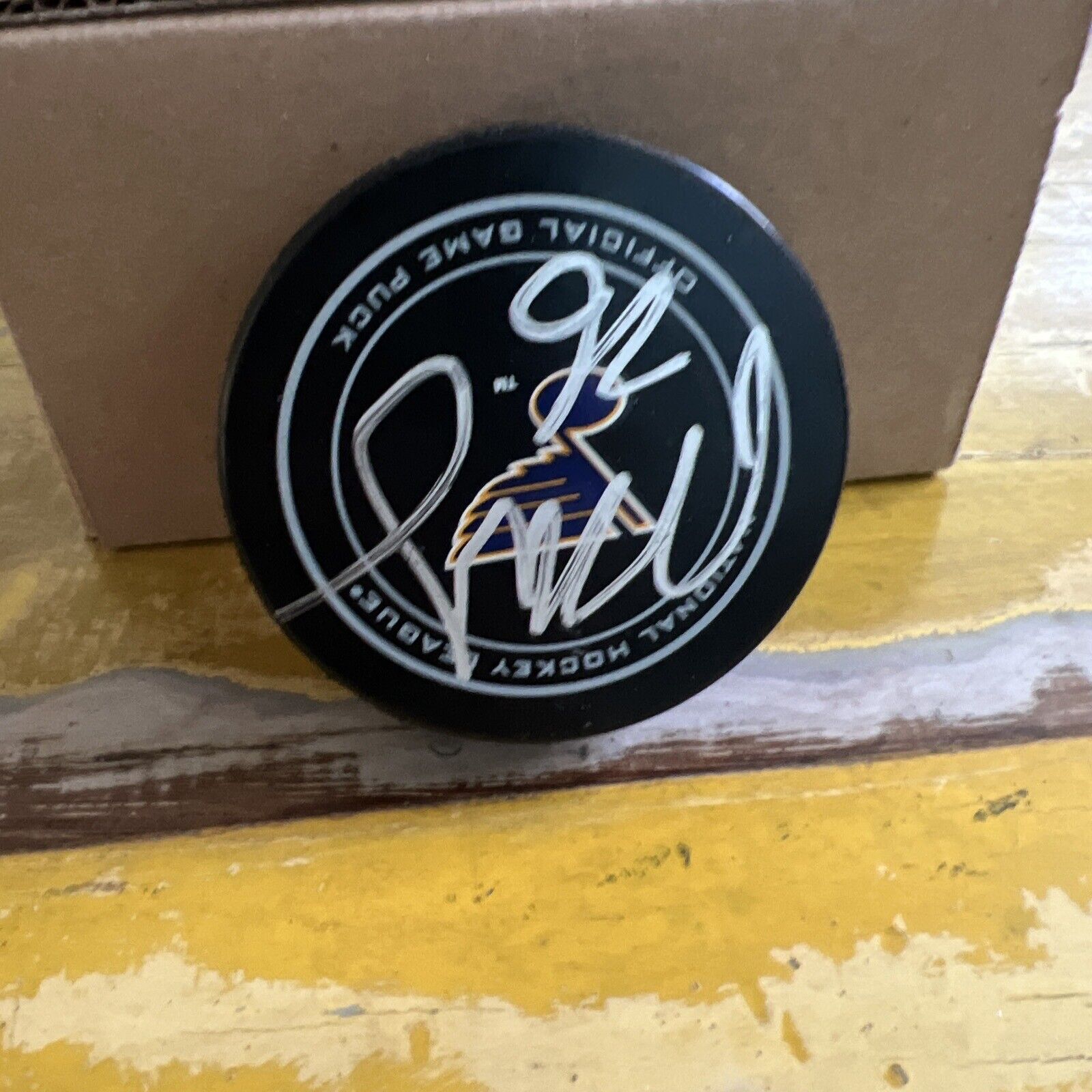 NHL Paul Stastny Autographed Signed Blues Official Game Hockey Puck JSA COA