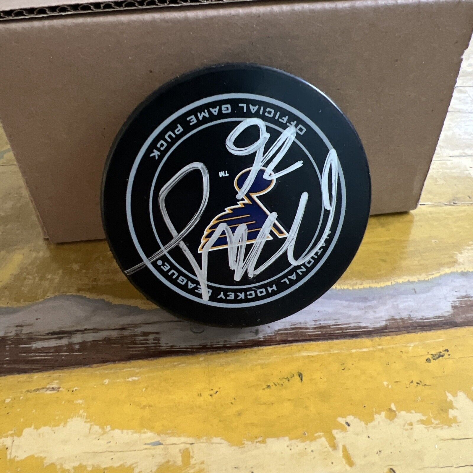 NHL Paul Stastny Autographed Signed Blues Official Game Hockey Puck JSA COA