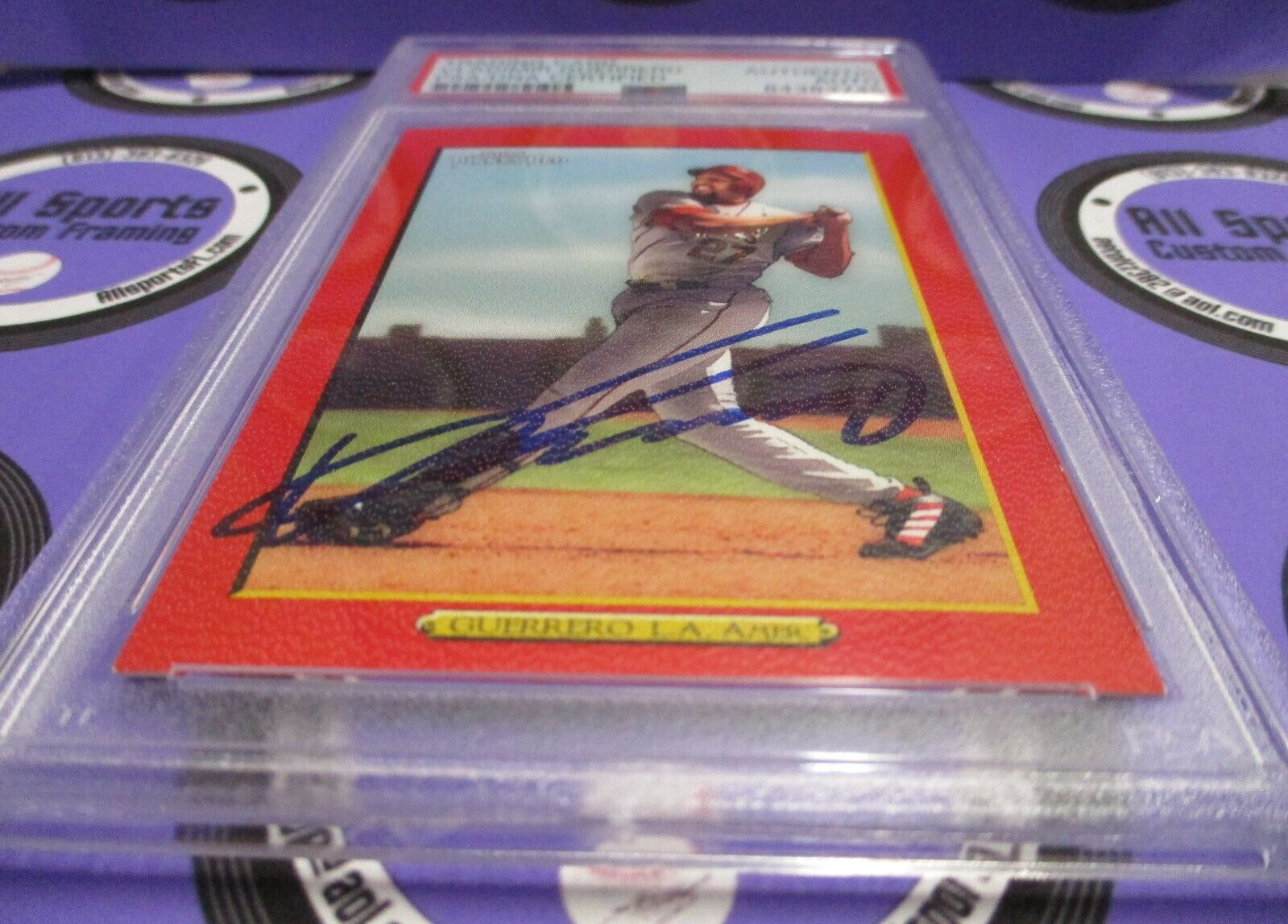 Vladimir Guerrero Autographed 2005 Topps Turkey Red Baseball Card #120 PSA Slab