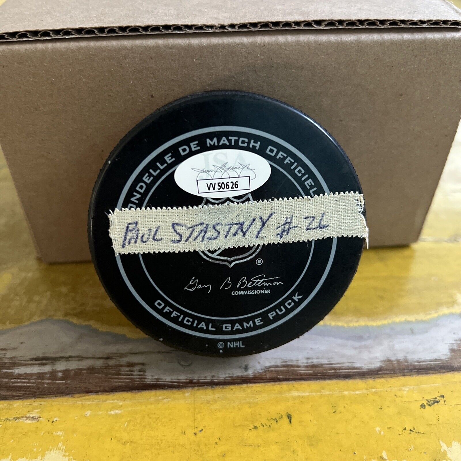 NHL Paul Stastny Autographed Signed Blues Official Game Hockey Puck JSA COA