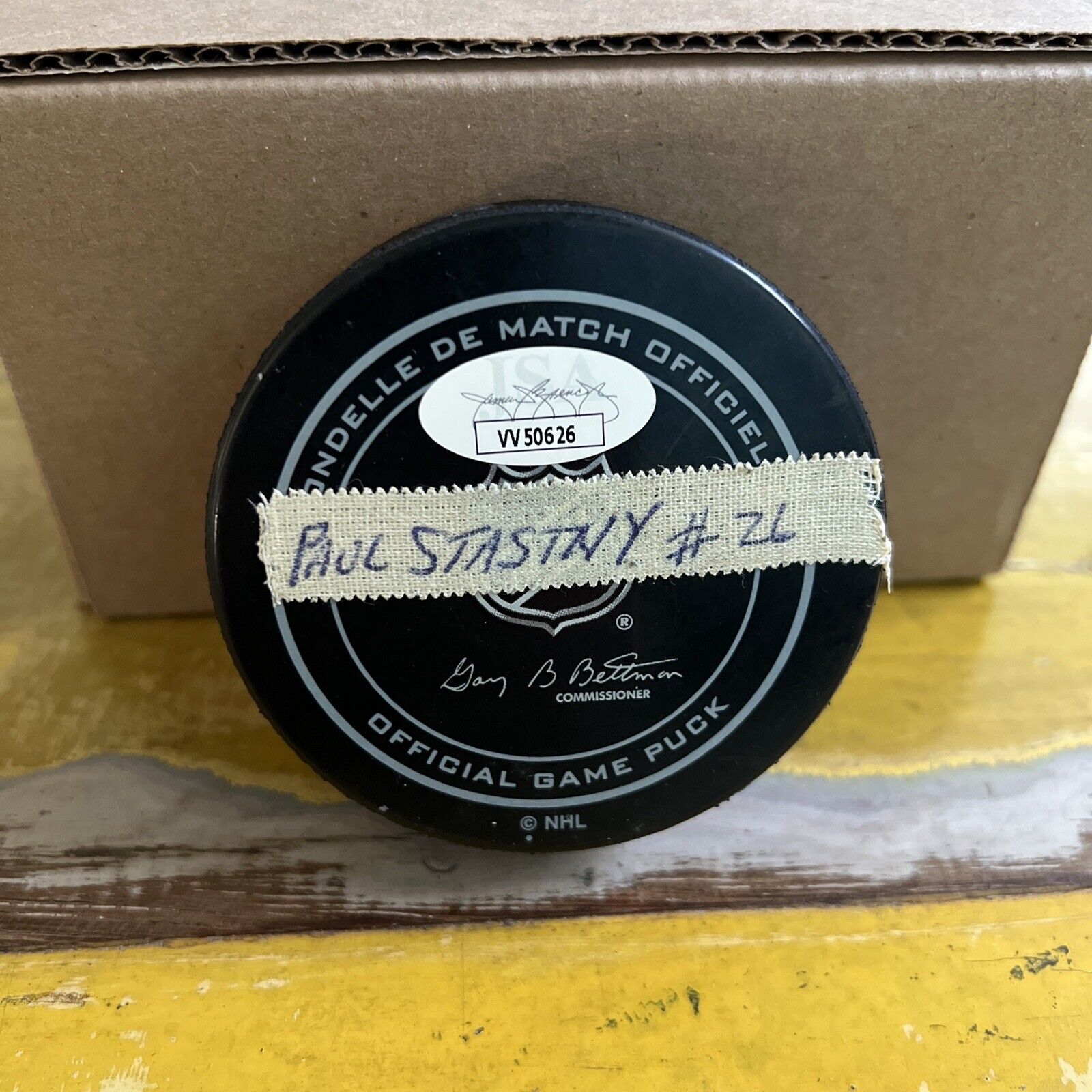 NHL Paul Stastny Autographed Signed Blues Official Game Hockey Puck JSA COA