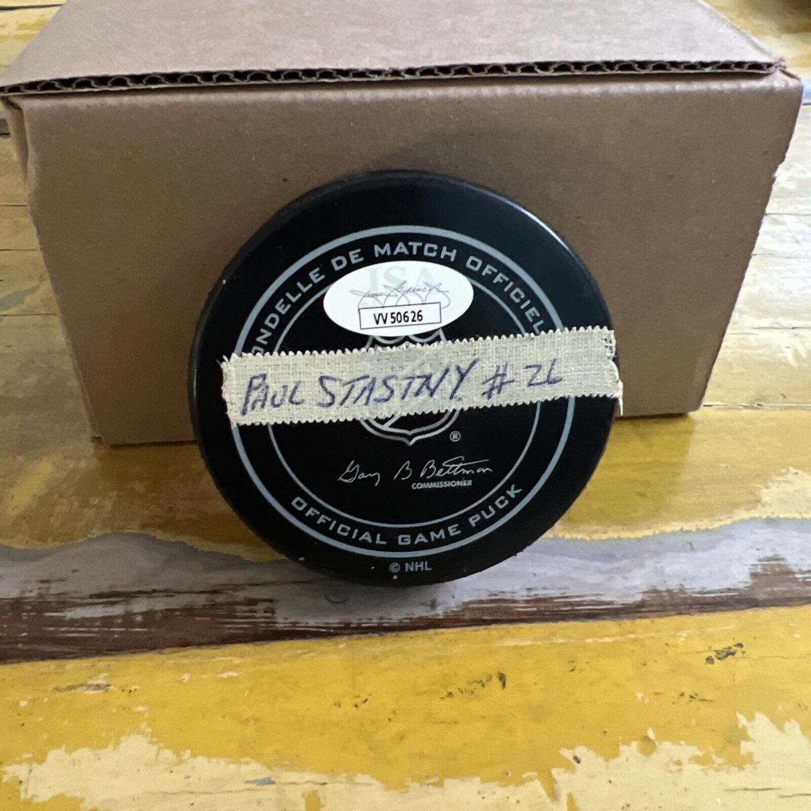 NHL Paul Stastny Autographed Signed Blues Official Game Hockey Puck JSA COA