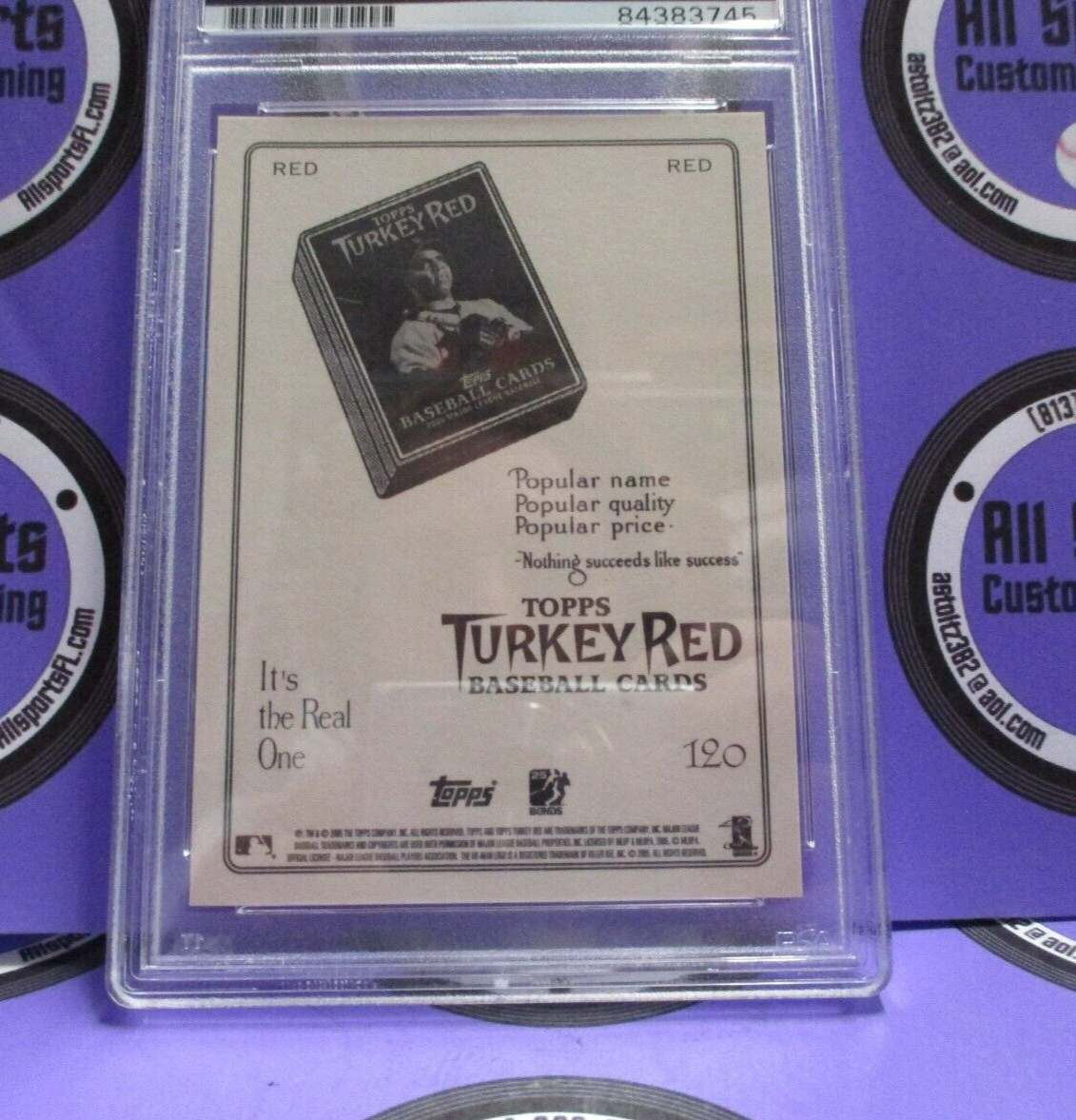 Vladimir Guerrero Autographed 2005 Topps Turkey Red Baseball Card #120 PSA Slab