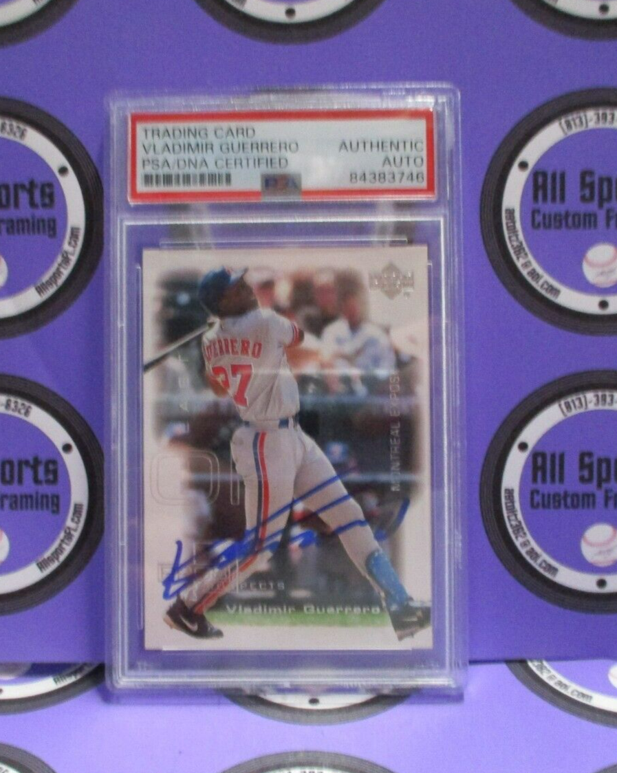 Vladimir Guerrero Autographed 2000 Upper Deck Pros & Prospects Card #67 PSA Slab