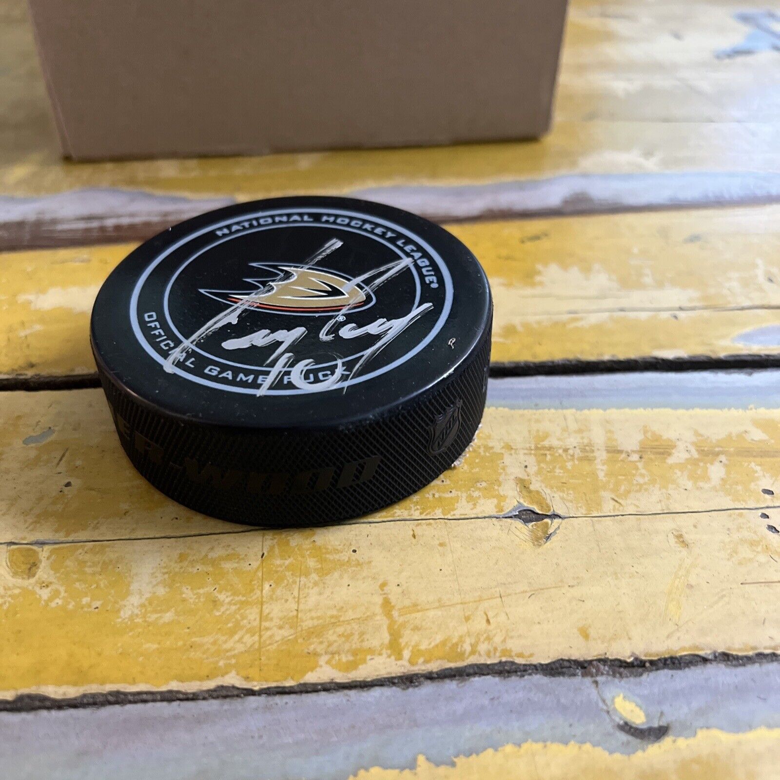 NHL Corey Perry Autographed Signed Ducks Official Game Hockey Puck JSA COA