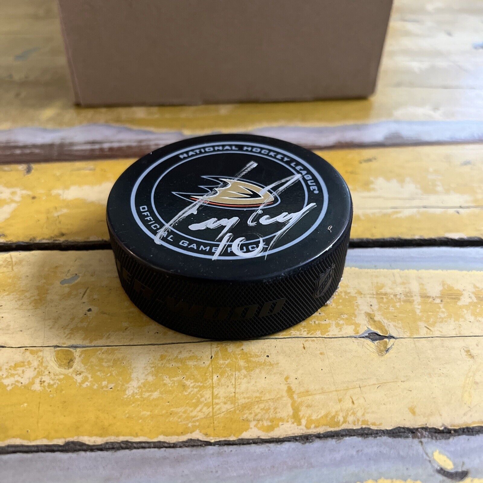 NHL Corey Perry Autographed Signed Ducks Official Game Hockey Puck JSA COA